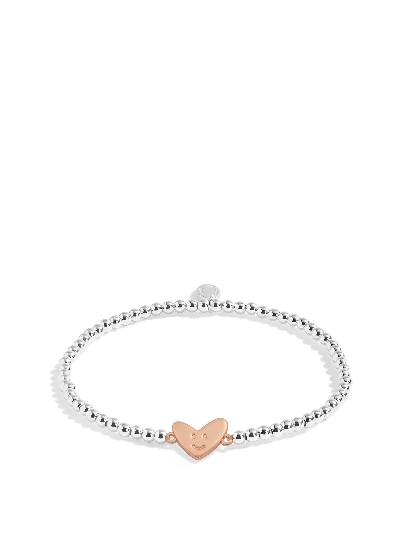 Product photograph of Joma Jewellery Childrens A Little Smile Bracelet In Silver And Rose Gold Plating from very.co.uk