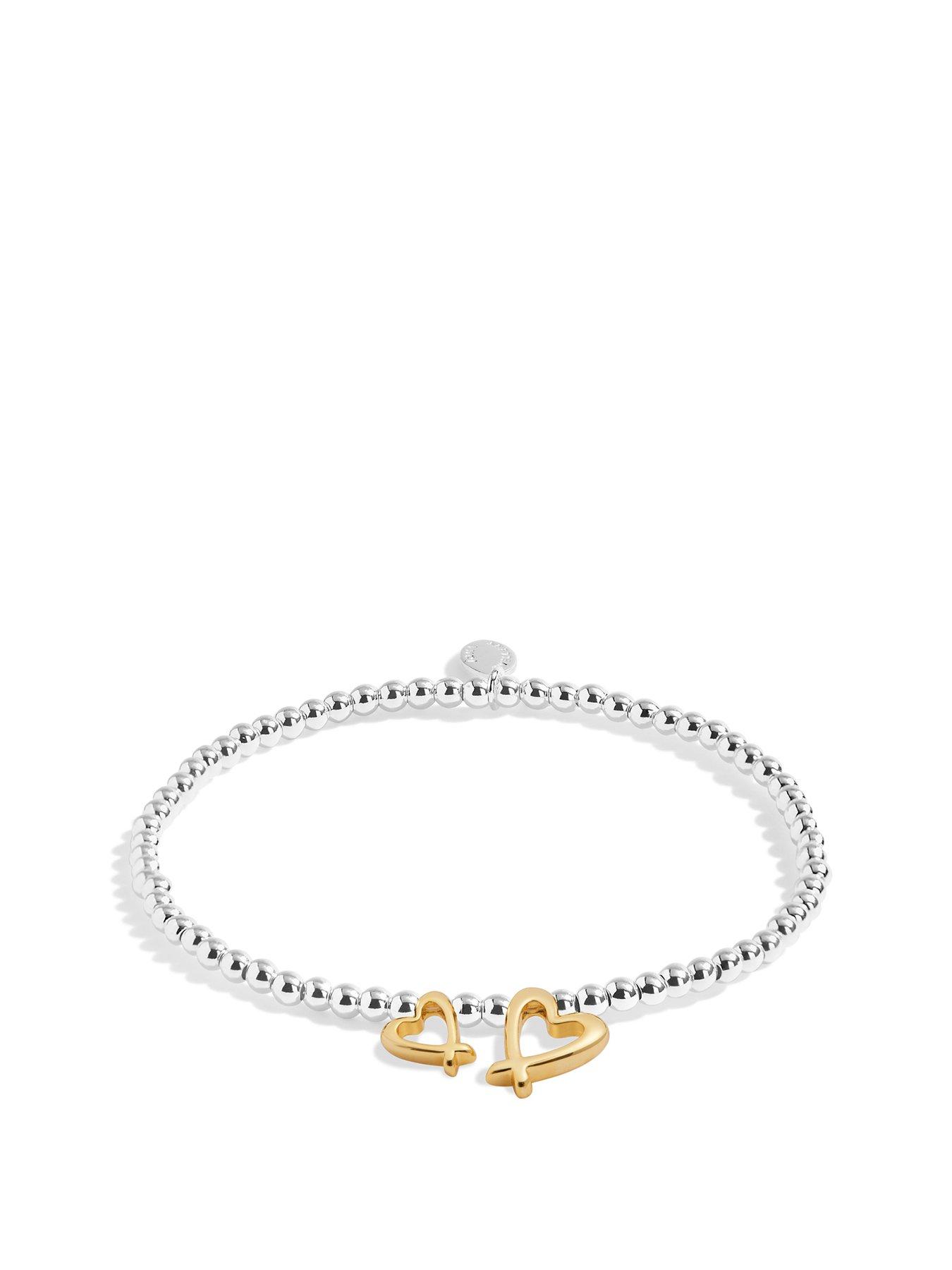 Product photograph of Joma Jewellery Boxed A Little With Love Bracelet In Silver And Gold Plating from very.co.uk