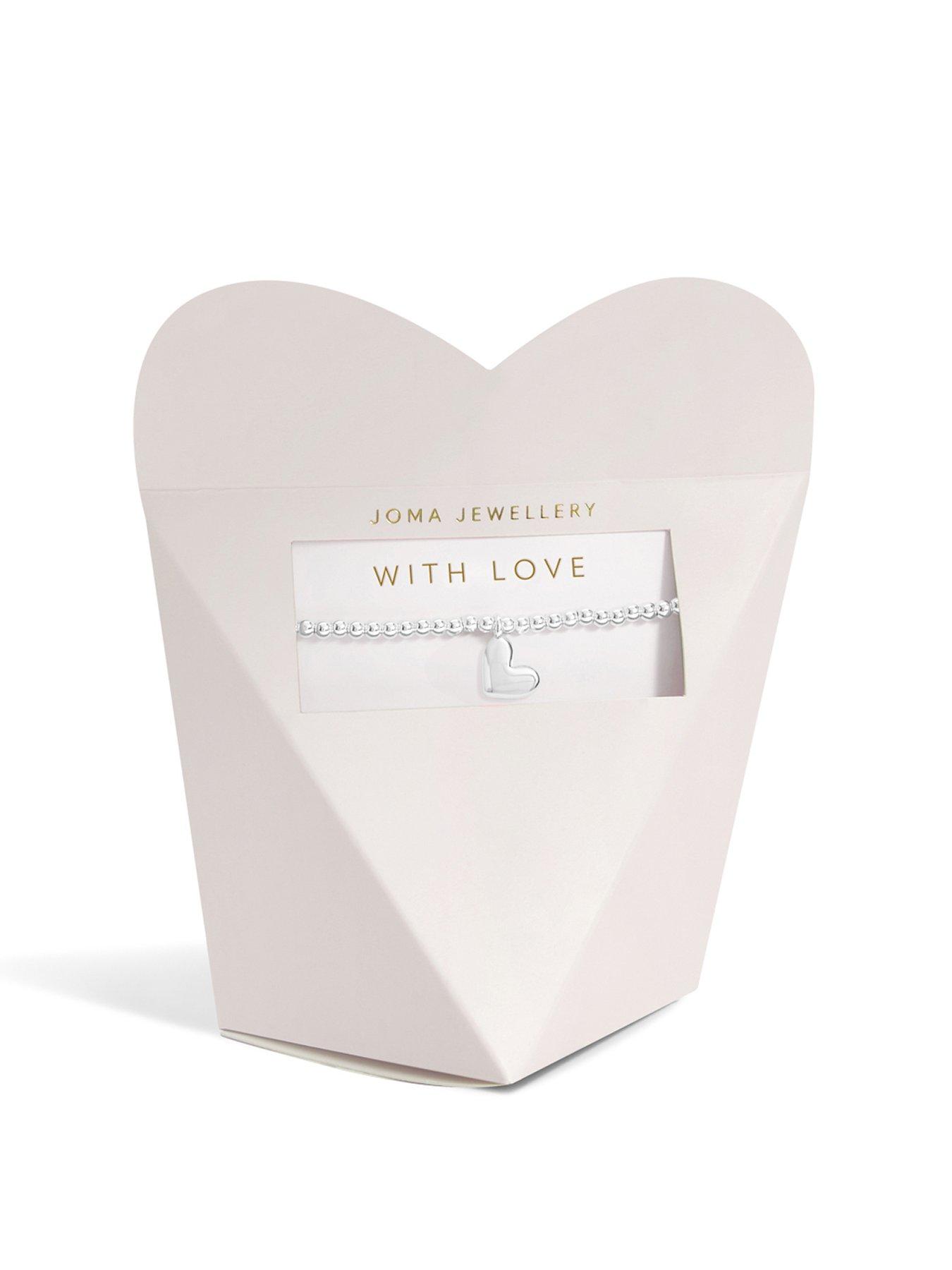 Product photograph of Joma Jewellery From The Heart Gift Box With Love Bracelet In Silver Plating from very.co.uk