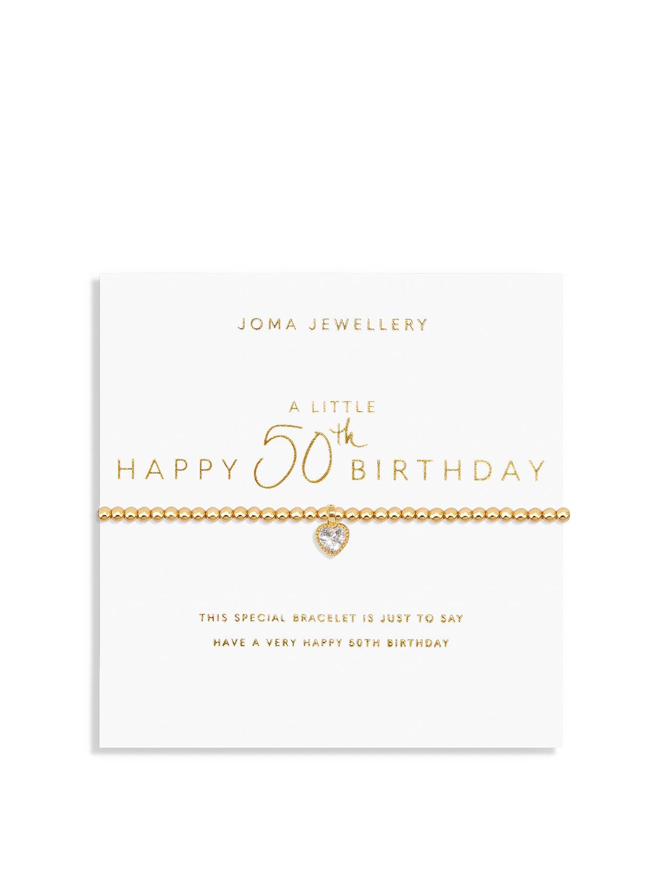 Product photograph of Joma Jewellery A Little Happy 50th Birthday Bracelet In Gold Plating from very.co.uk