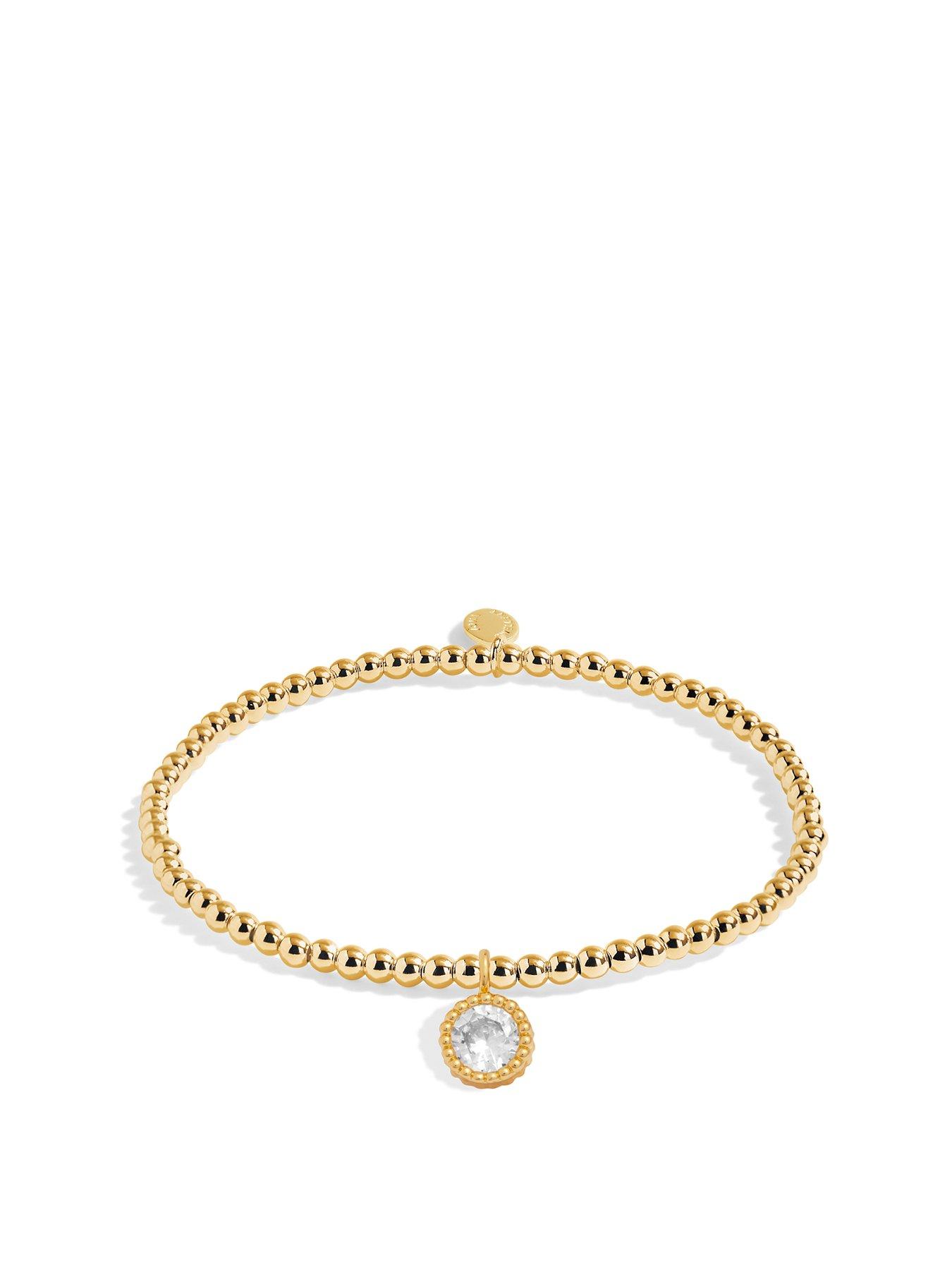 Product photograph of Joma Jewellery A Little Happy 60th Birthday Gold Plated Bracelet 17 5cm Stretch from very.co.uk