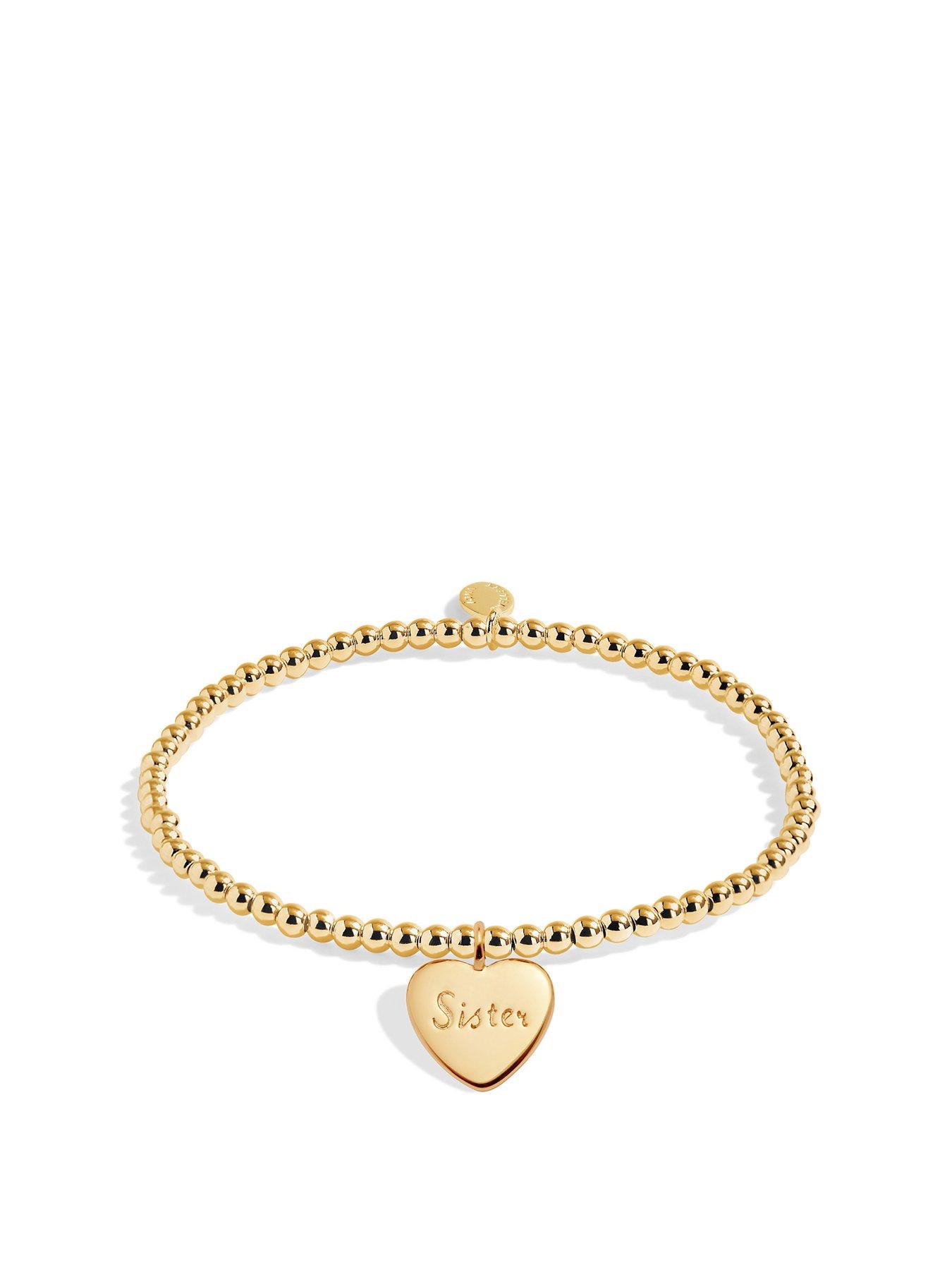 Product photograph of Joma Jewellery A Little Super Sister Bracelet In Gold Plating from very.co.uk