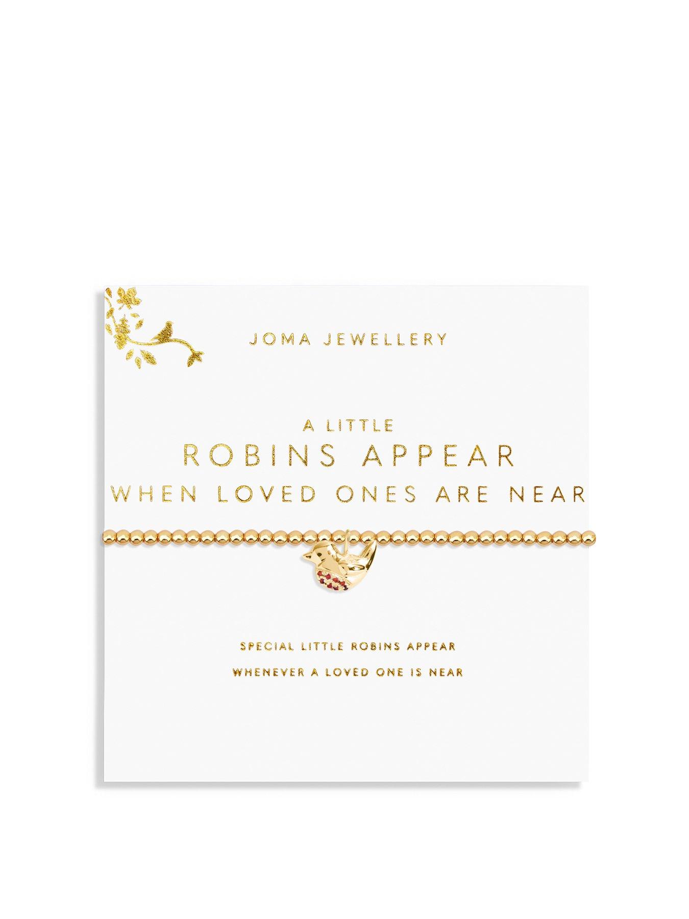 Product photograph of Joma Jewellery A Little Robins Appear When Loved Ones Are Near Bracelet In Gold Plating from very.co.uk