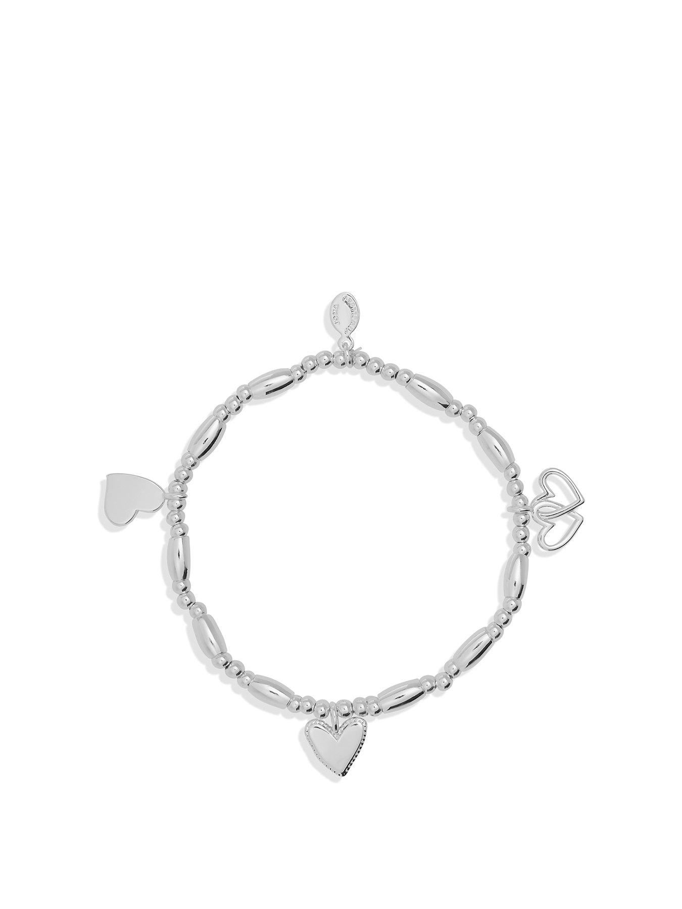 Product photograph of Joma Jewellery Life S A Charm Love Bracelet In Silver Plating from very.co.uk