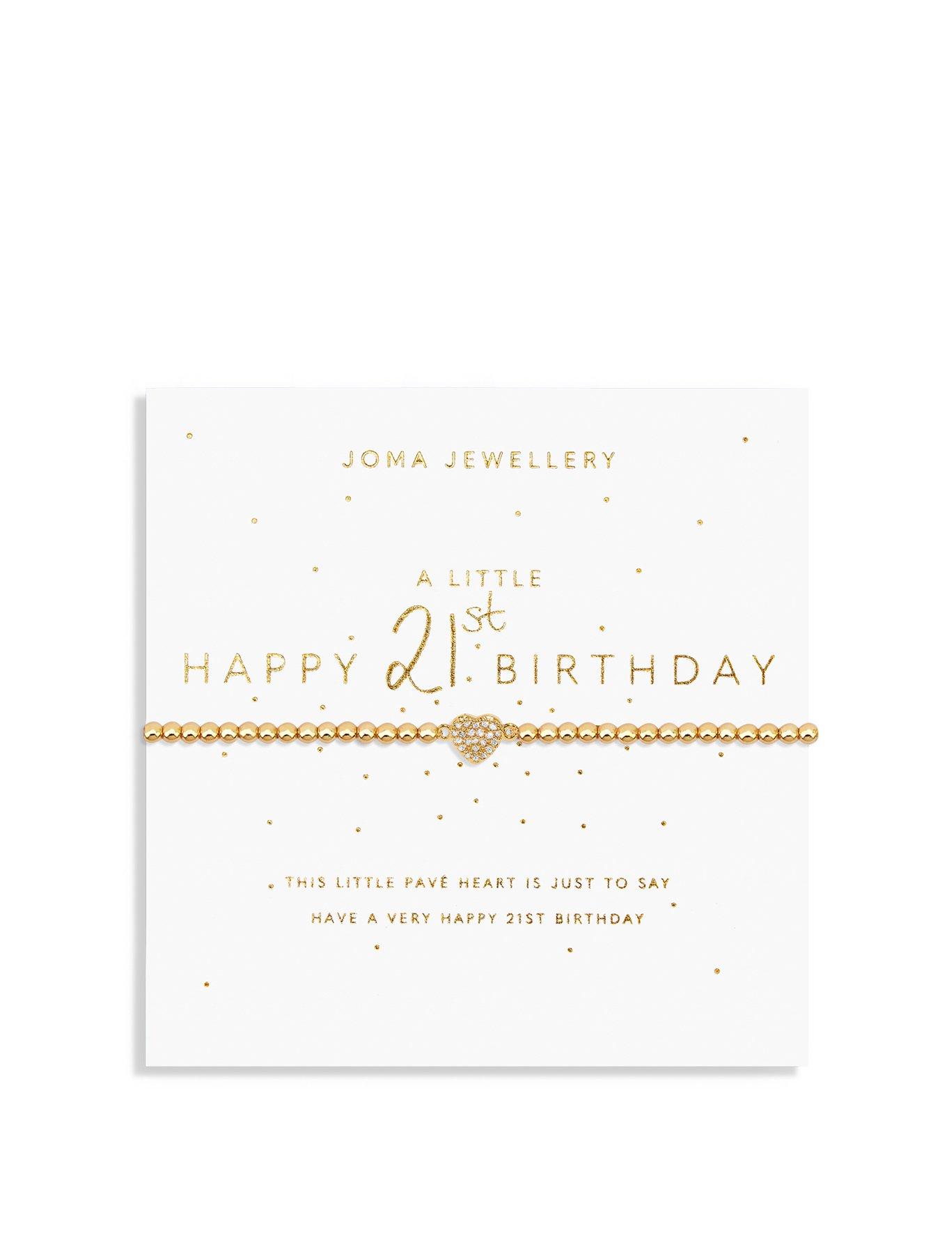 Product photograph of Joma Jewellery A Little Happy 21st Bracelet In Gold Plating from very.co.uk