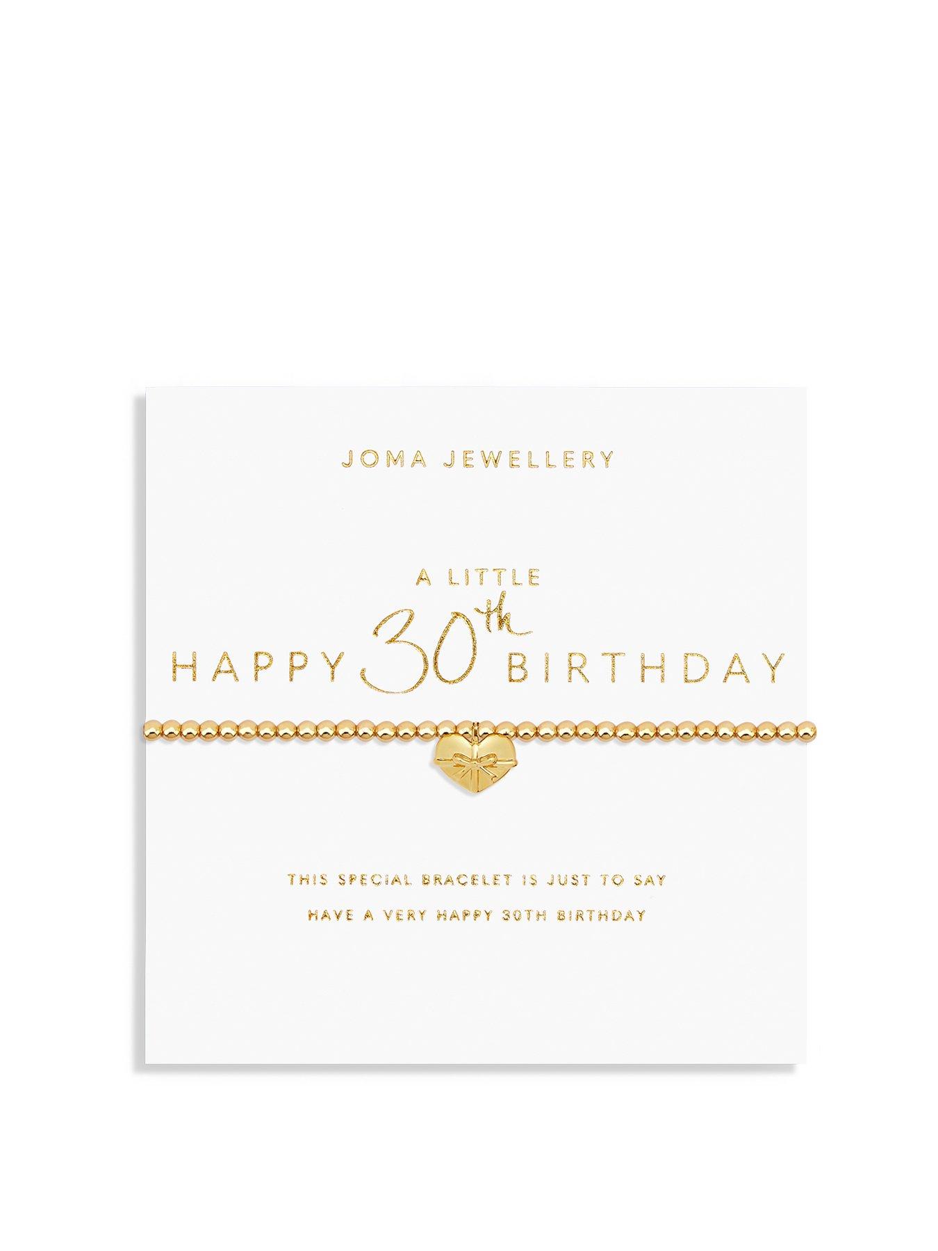 Product photograph of Joma Jewellery A Little Happy 30th Birthday Bracelet In Gold Plating from very.co.uk