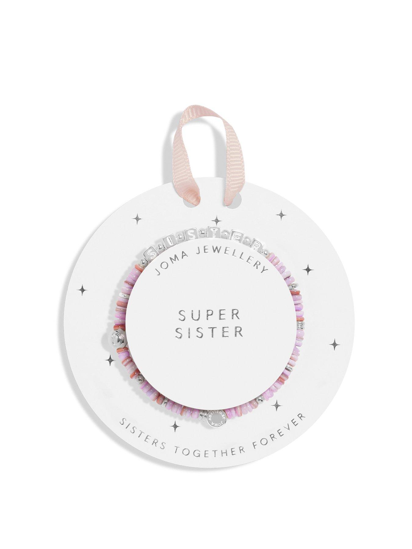 Product photograph of Joma Jewellery Childrens Happy Little Moments Super Sister Bracelet In Silver Plating from very.co.uk