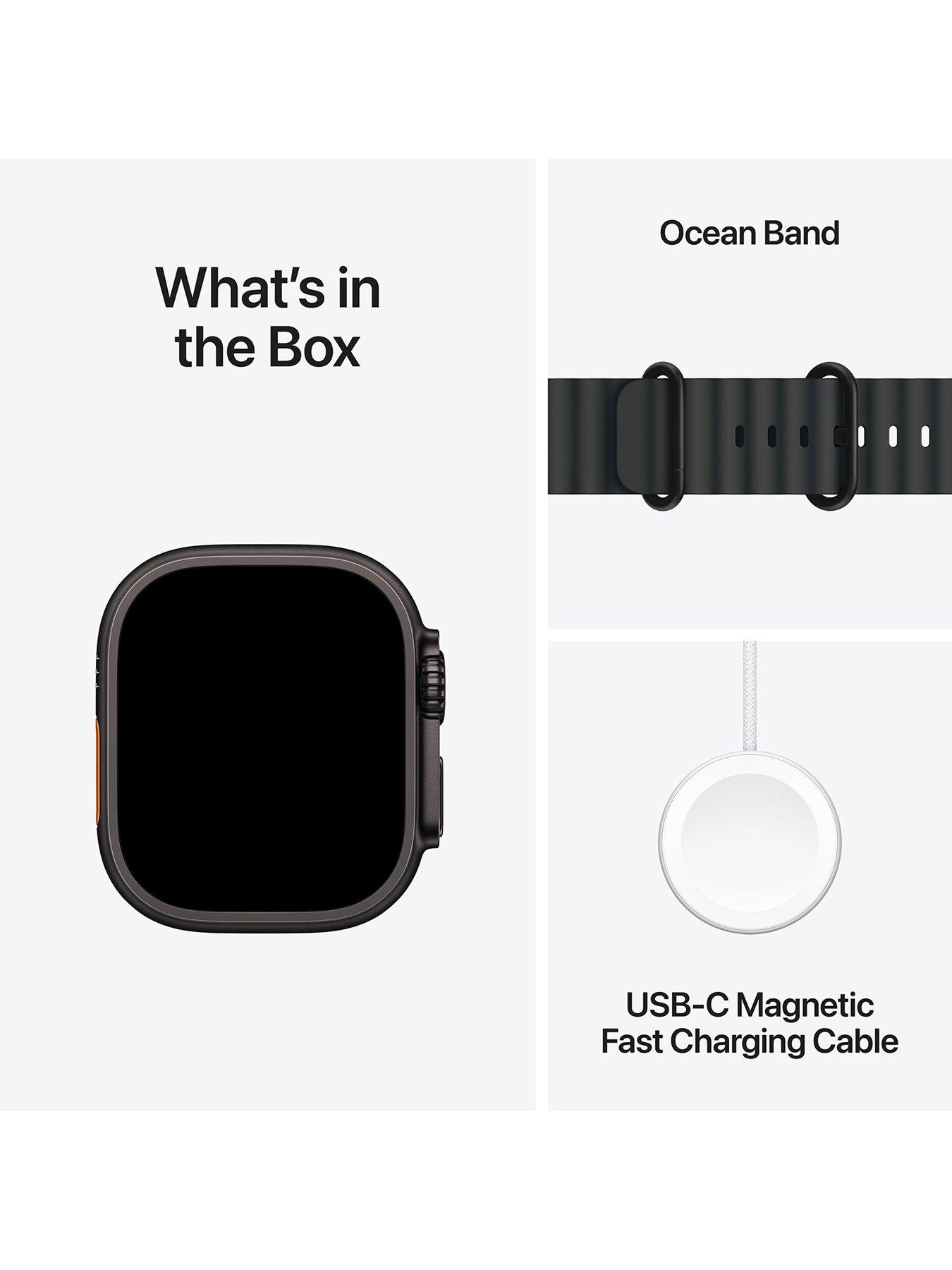 Apple Watch Ultra 2 GPS Cellular 2024 49mm Black Titanium Case with Black Ocean Band Very