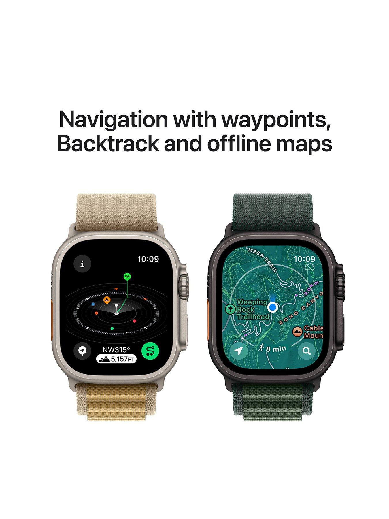 Image 6 of 7 of Apple Watch Ultra 2 (GPS + Cellular, 2024), 49mm Black Titanium Case with Black Trail Loop - M/L