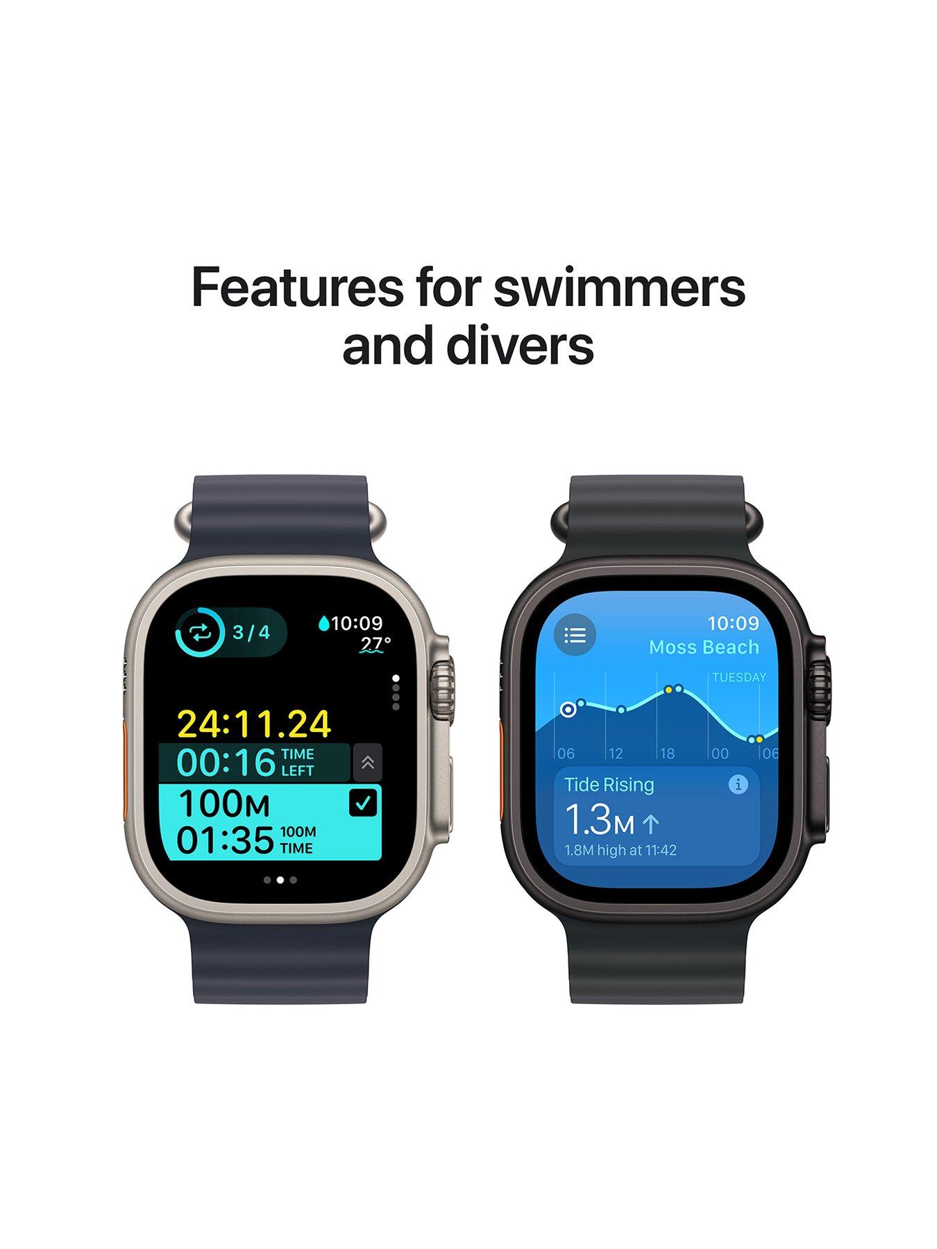 Image 5 of 7 of Apple Watch Ultra 2 (GPS + Cellular, 2024), 49mm Black Titanium Case with Black Titanium Milanese Loop - Medium