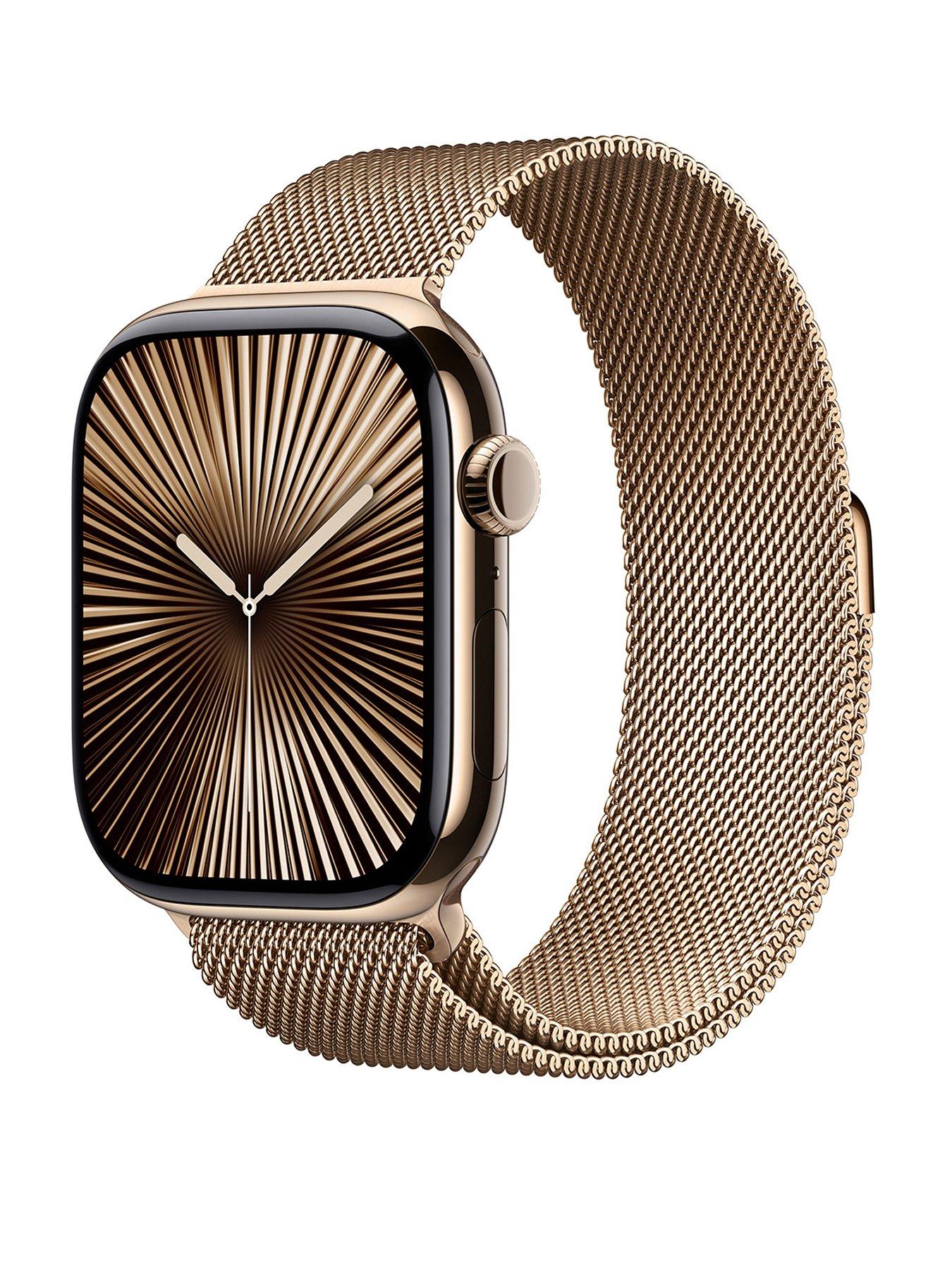 undefined Watch Series 10 (GPS + Cellular), 46mm Gold Titanium Case with Gold Milanese Loop