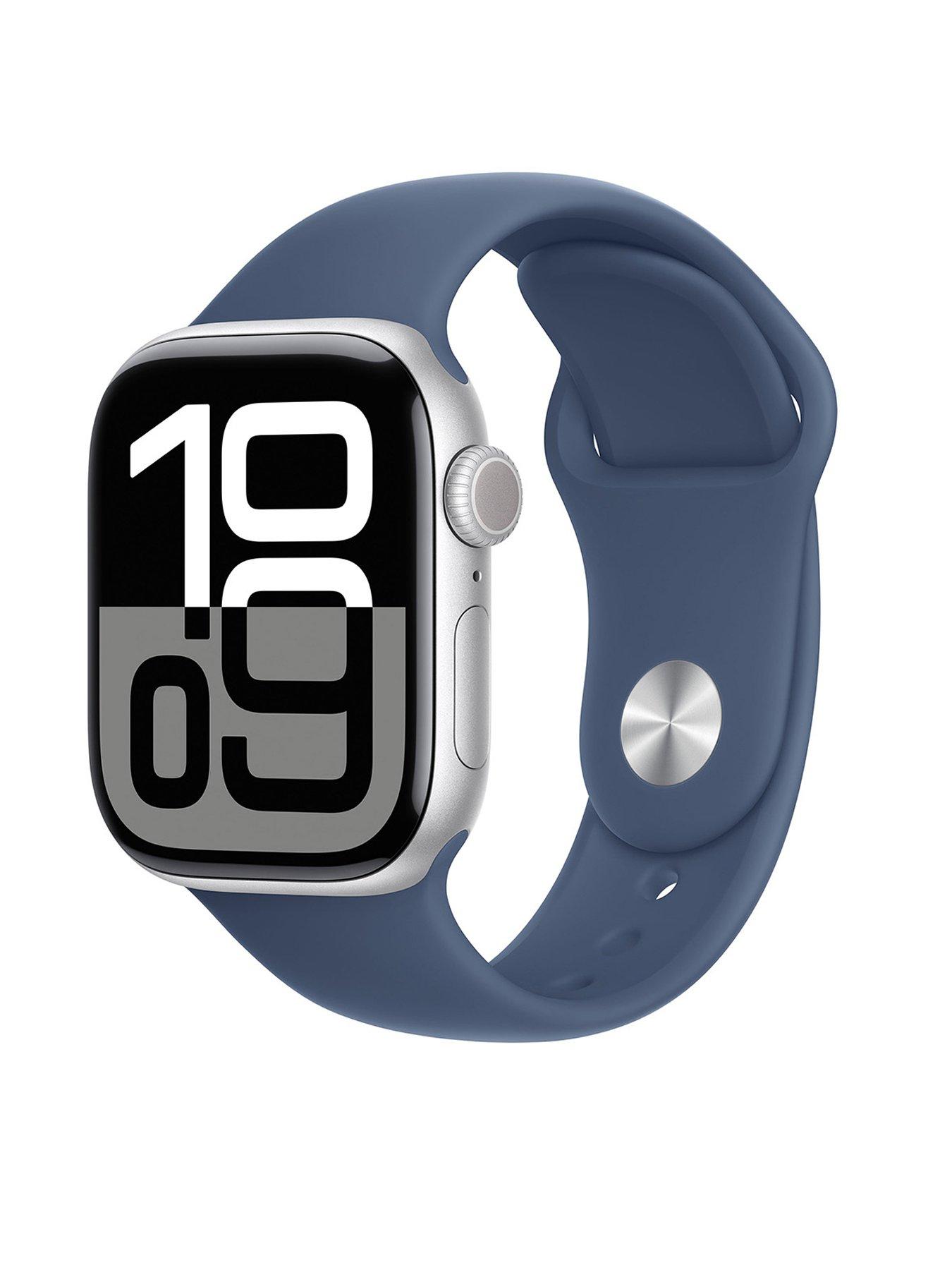 undefined Watch Series 10 (GPS), Silver Aluminium Case with Denim Sport Band