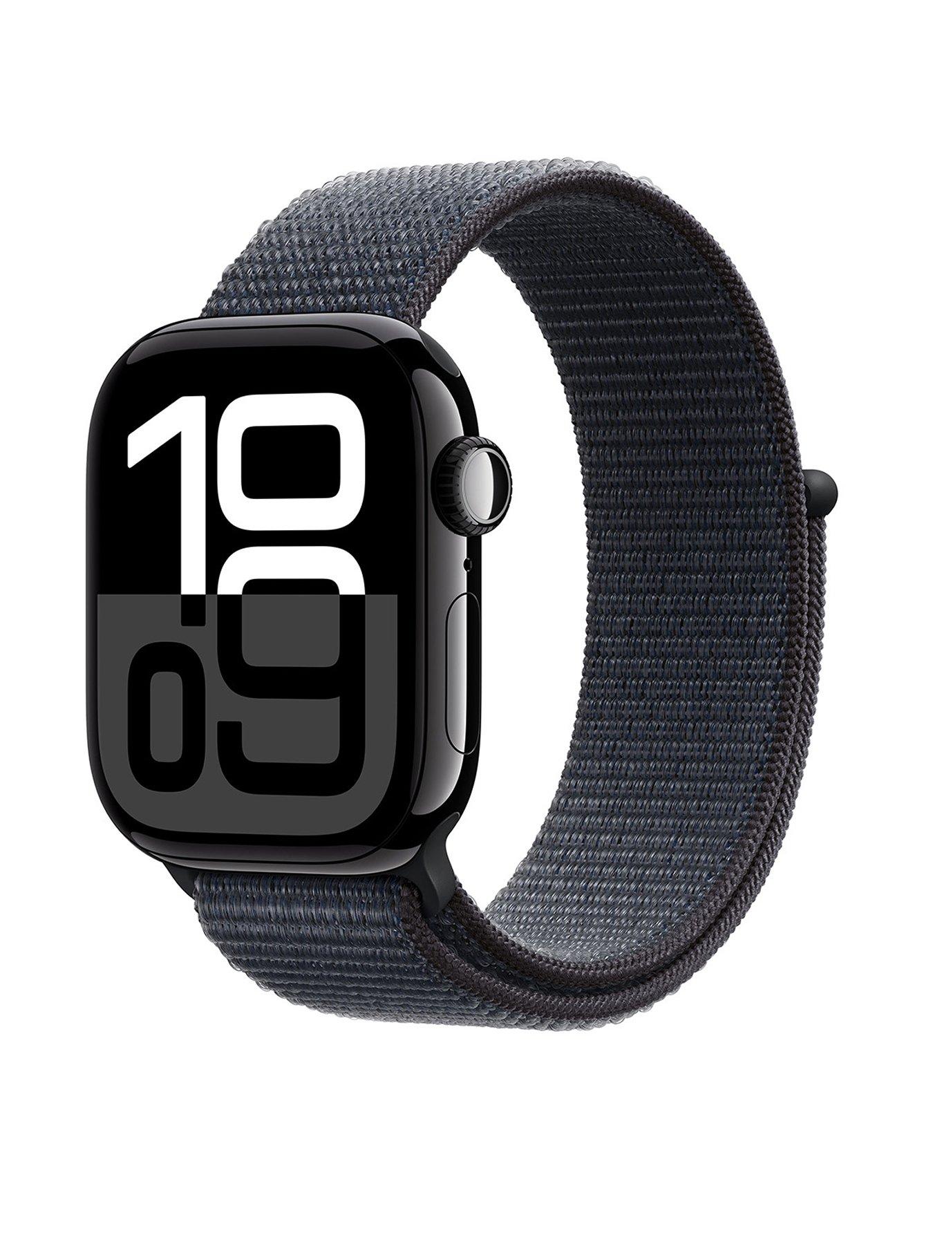 Apple Watch Series 10 GPS 42mm Jet Black Aluminium Case with Black Sport Band M L Very