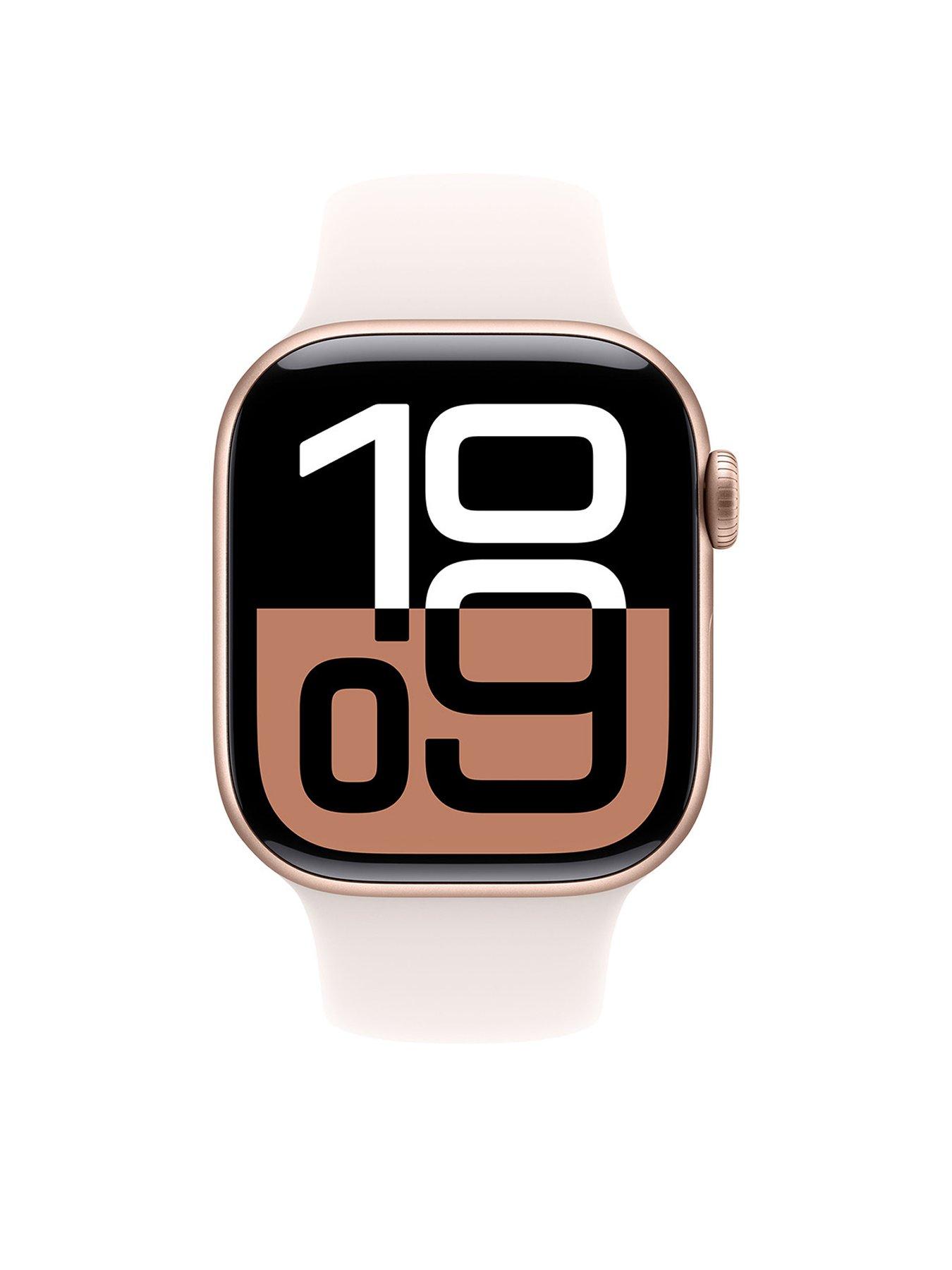 Apple Watch Series 10 GPS 42mm Rose Gold Aluminium Case with Light Blush Sport Band M L Very