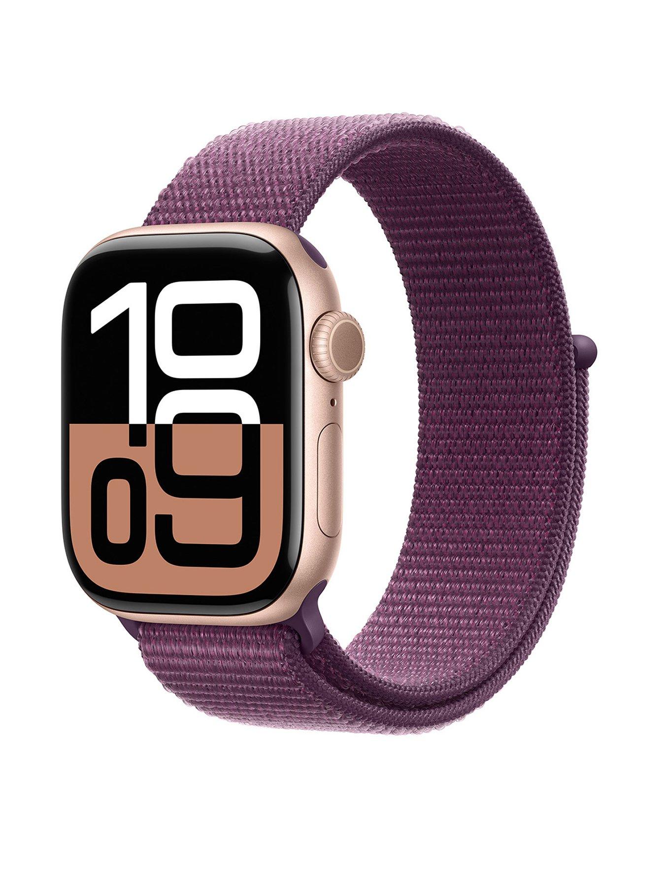 Apple Watch Series 10 GPS 42mm Rose Gold Aluminium Case with Plum Sport Loop Very