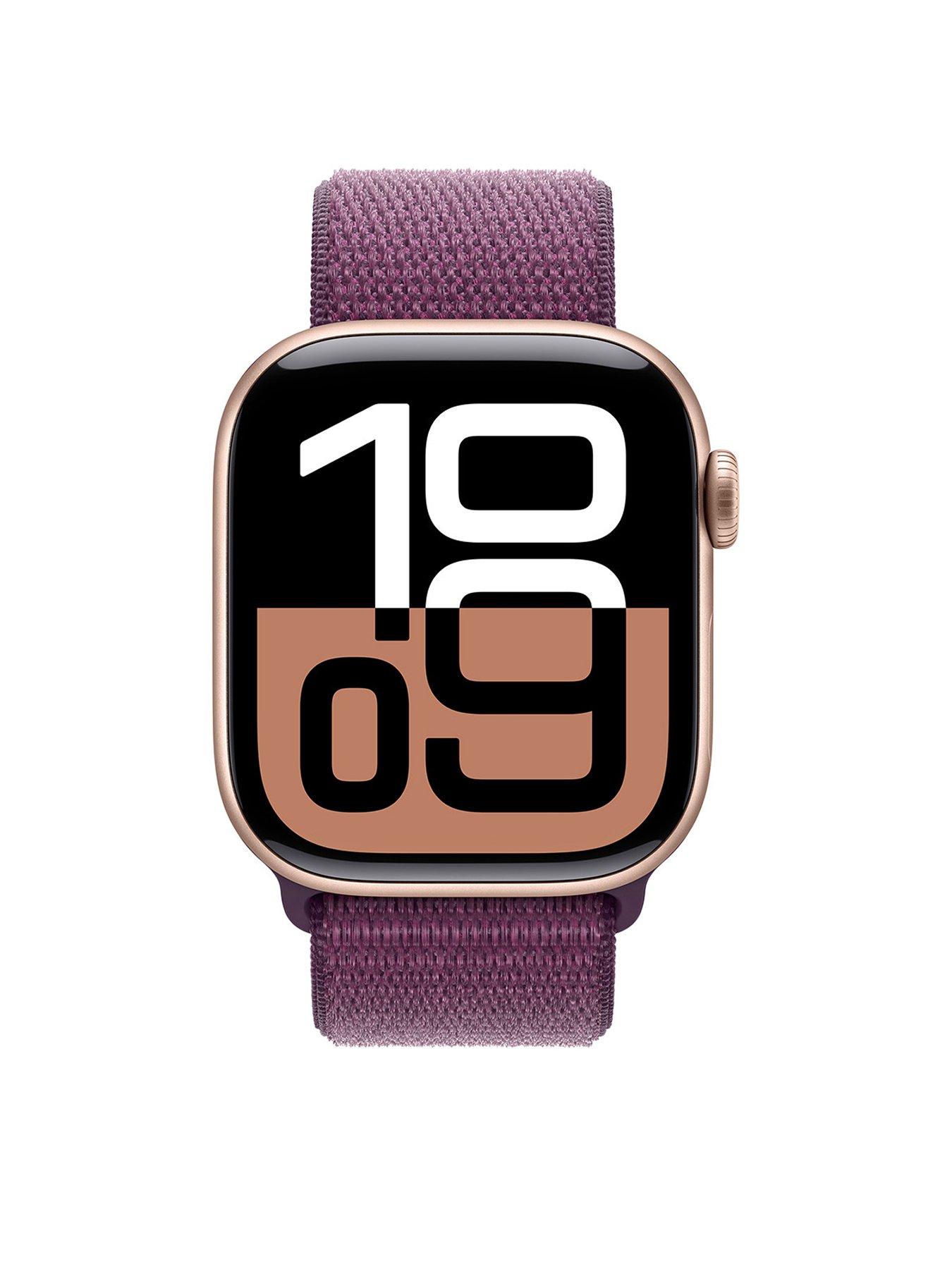 Apple Watch Series 10 GPS 42mm Rose Gold Aluminium Case with Plum Sport Loop Very