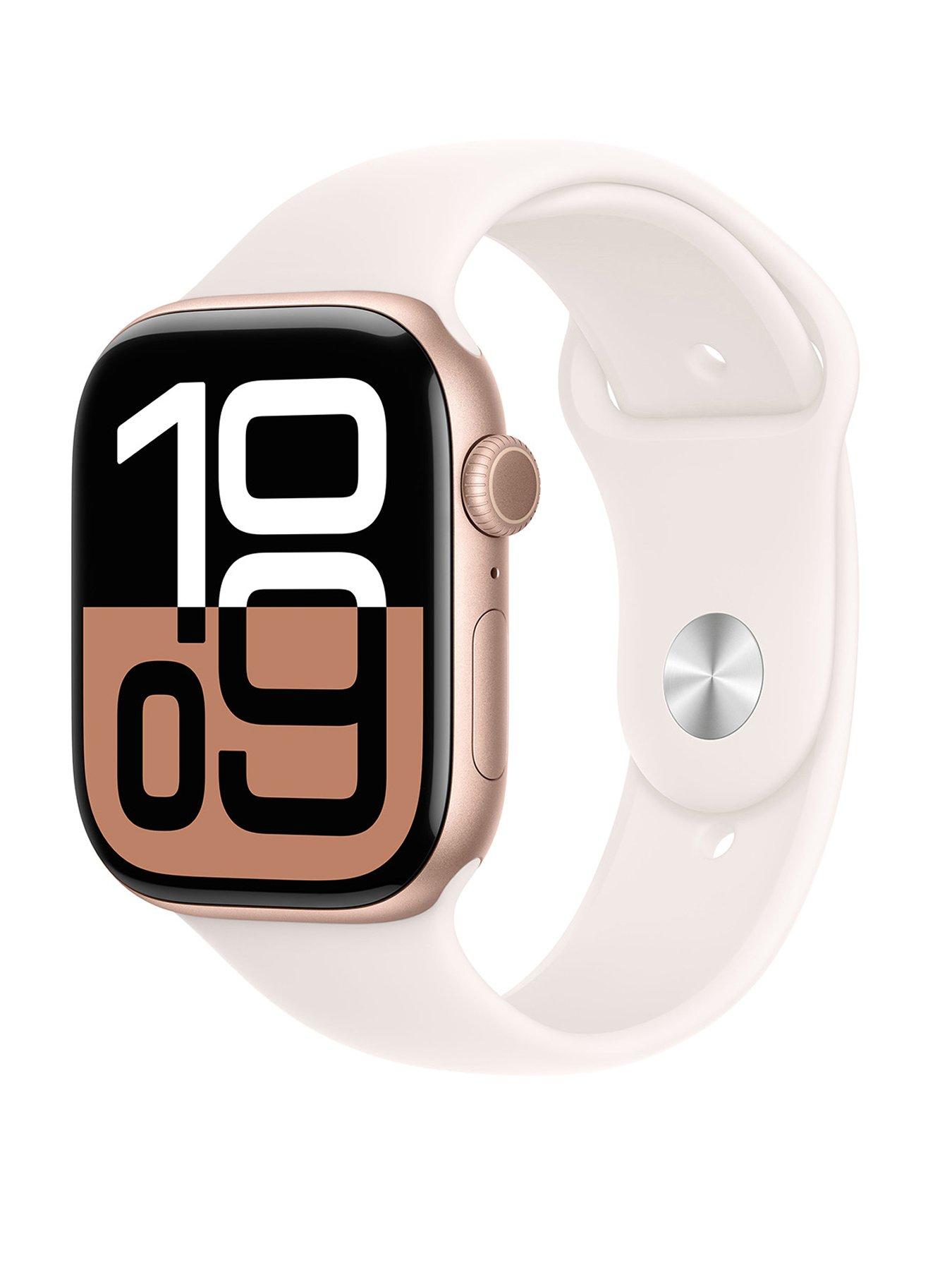 Apple Watch Series 10 GPS 42mm Rose Gold Aluminium Case with Light Blush Sport Band S M Very