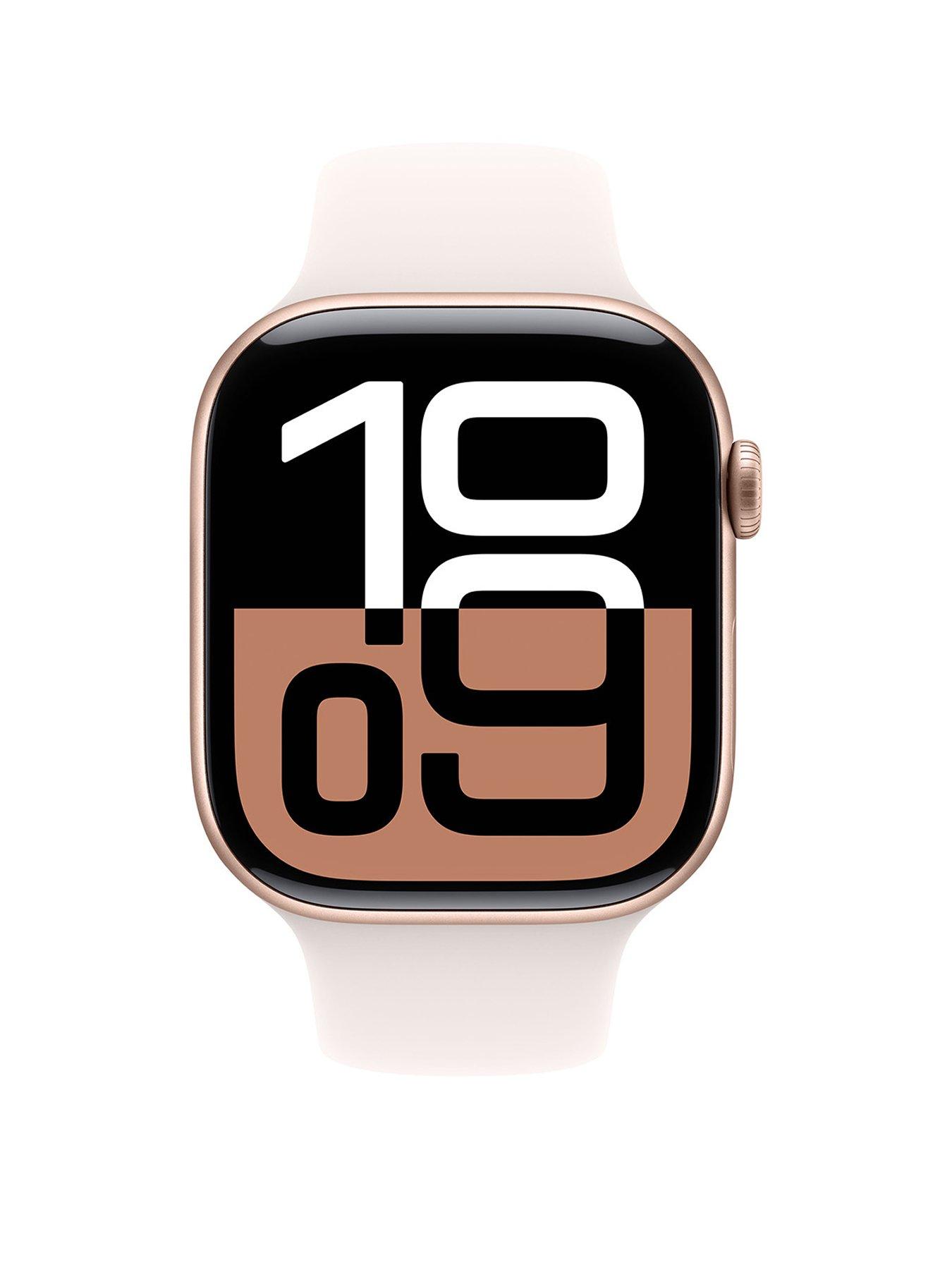 Image 2 of 8 of Apple Watch Series 10 (GPS) 46mm Rose Gold Aluminium Case with Light Blush Sport Band - S/M