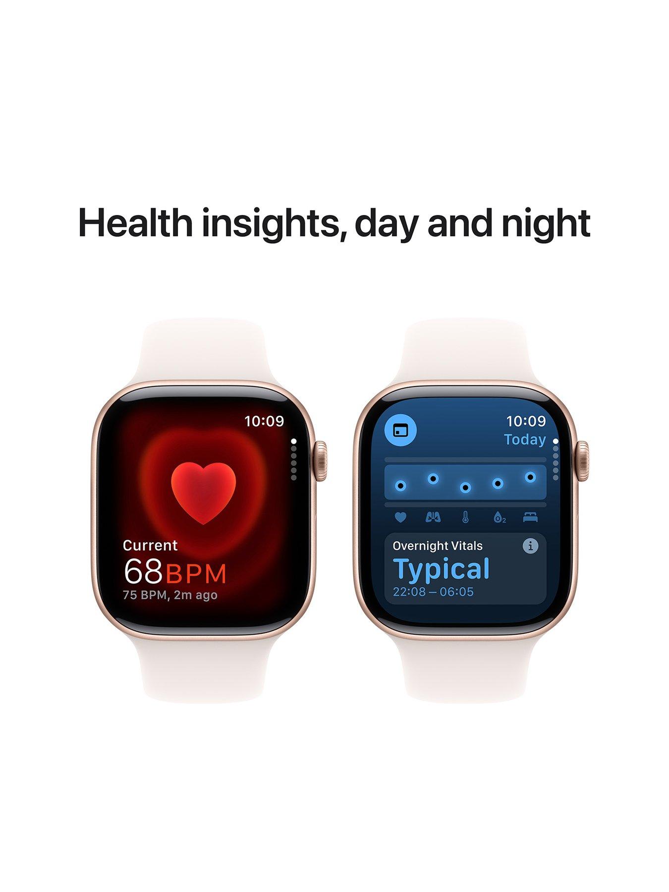 Image 5 of 8 of Apple Watch Series 10 (GPS) 46mm Rose Gold Aluminium Case with Light Blush Sport Band - S/M