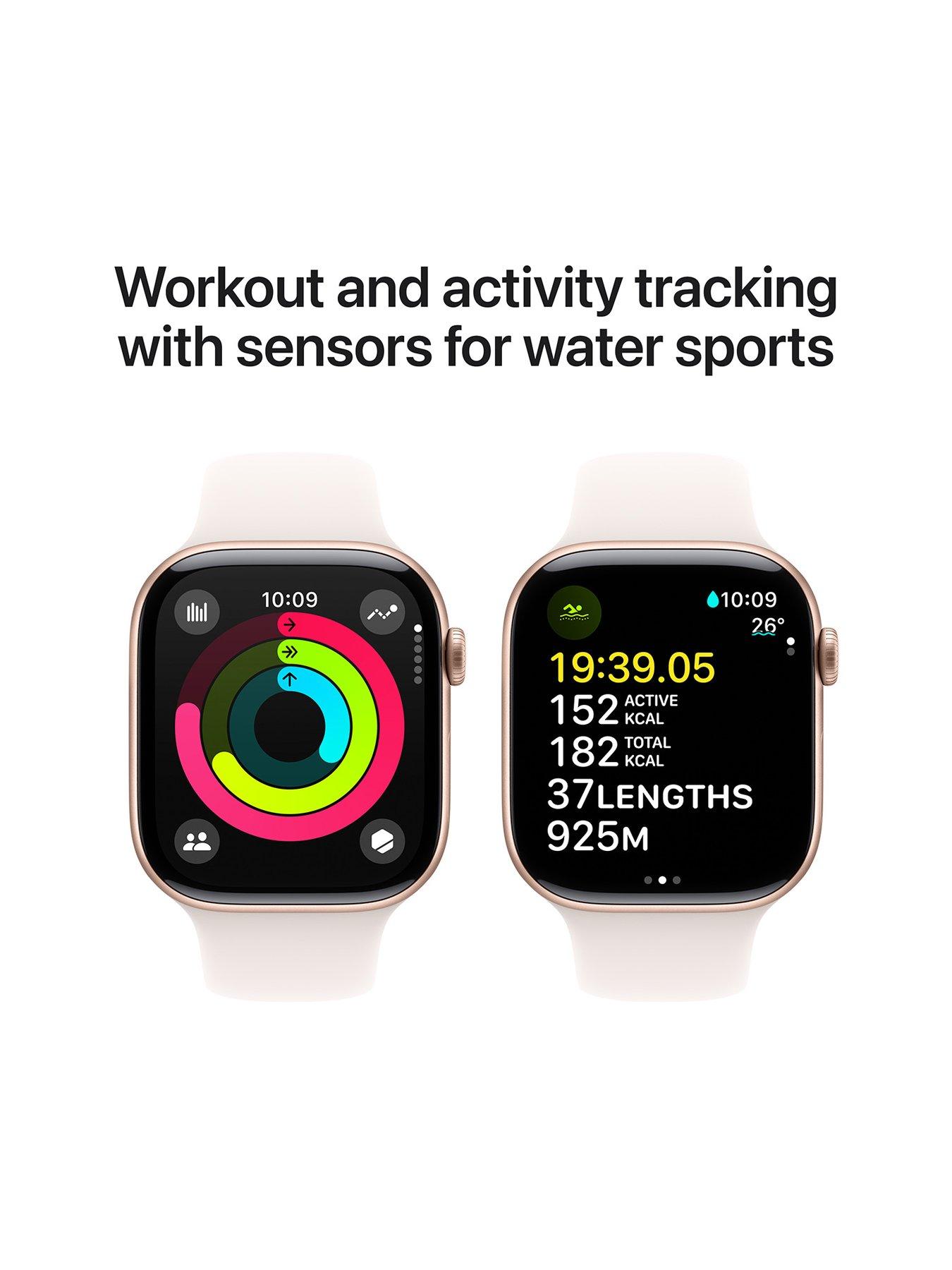 Image 4 of 8 of Apple Watch Series 10 (GPS) 46mm Rose Gold Aluminium Case with Light Blush Sport Band - M/L