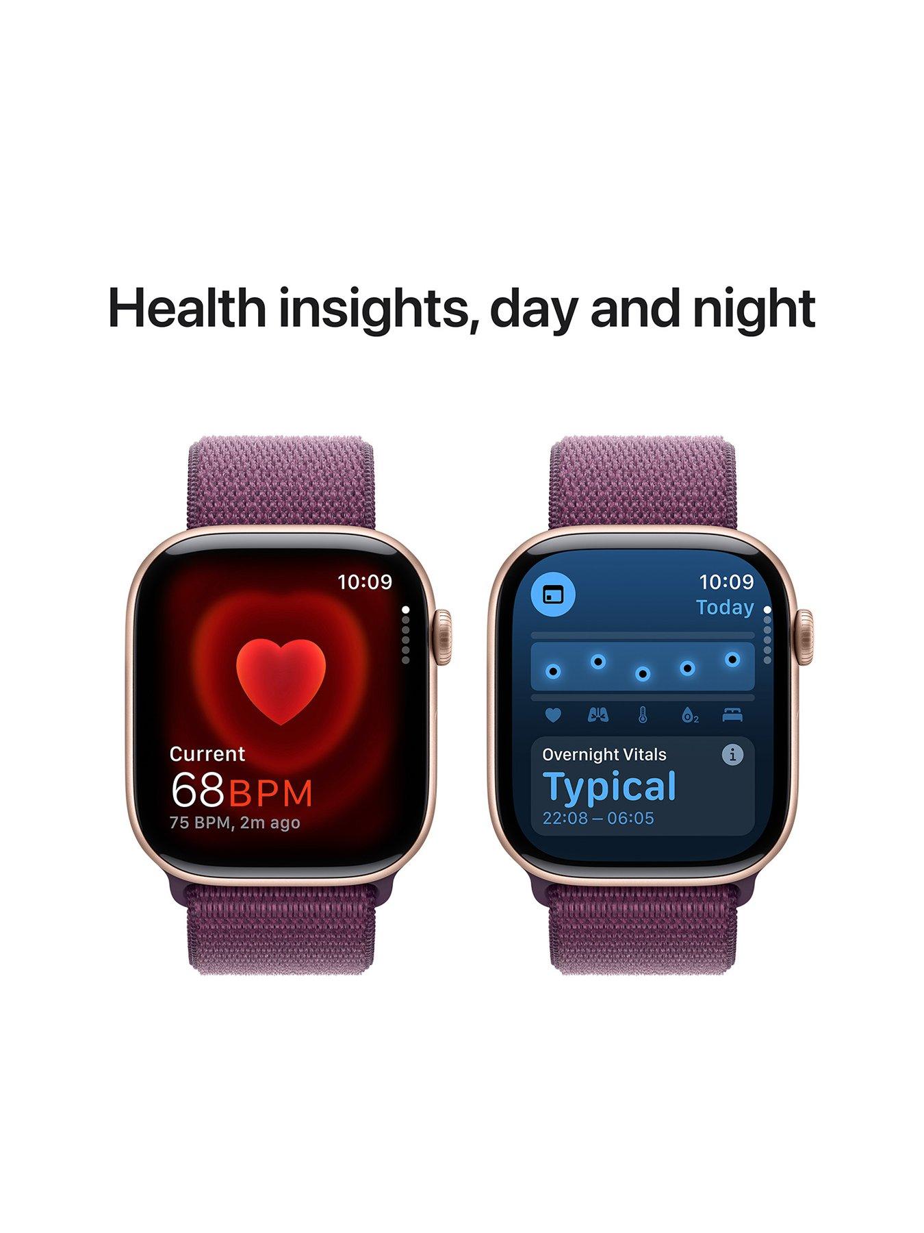 Image 5 of 8 of Apple Watch Series 10 (GPS) 46mm Rose Gold Aluminium Case with Plum Sport Loop
