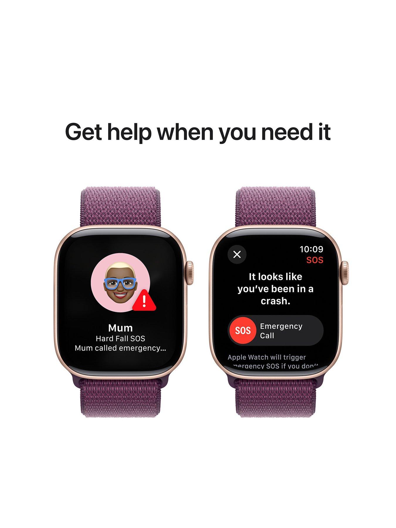 Image 6 of 8 of Apple Watch Series 10 (GPS) 46mm Rose Gold Aluminium Case with Plum Sport Loop