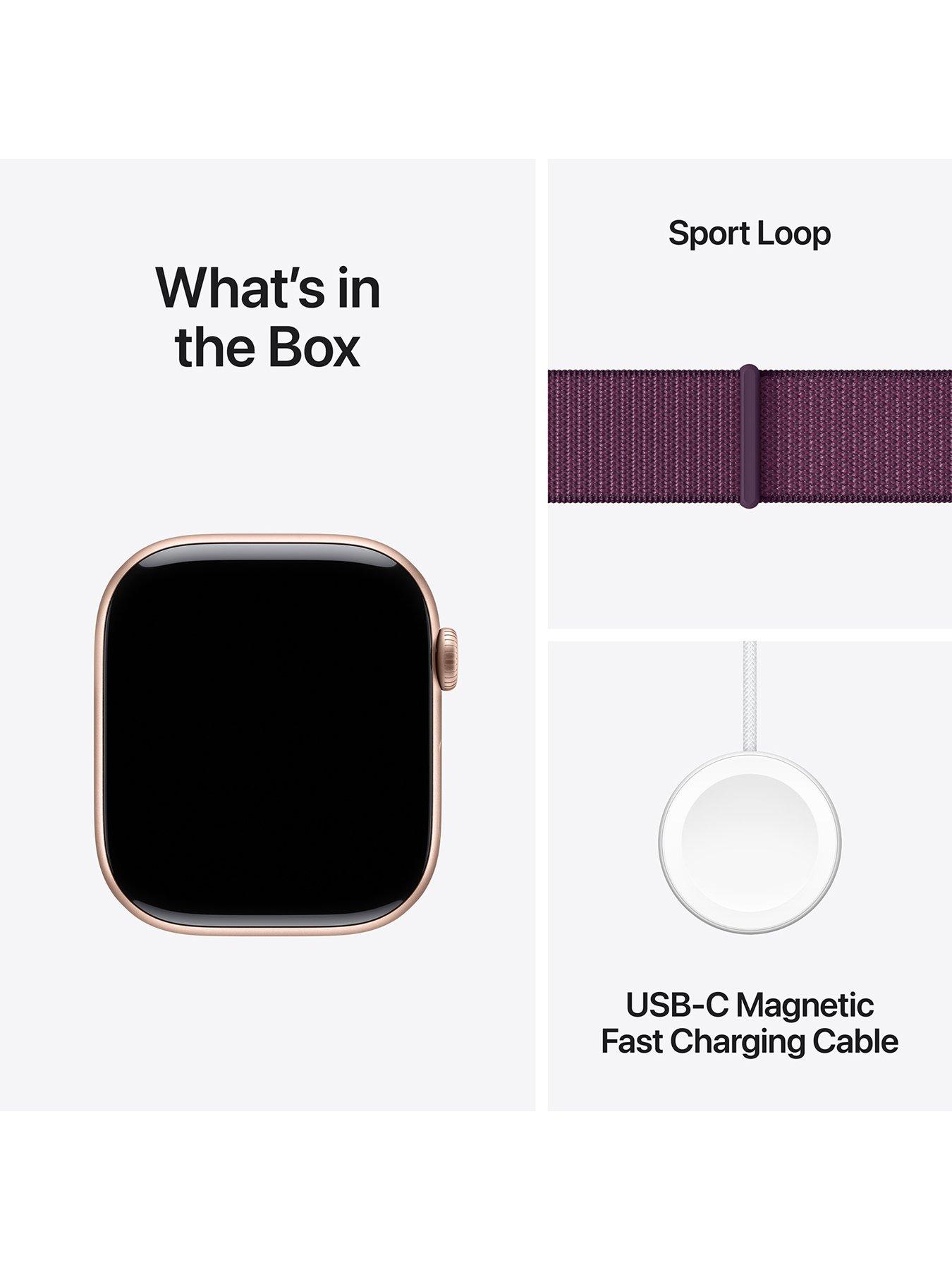 Image 7 of 8 of Apple Watch Series 10 (GPS) 46mm Rose Gold Aluminium Case with Plum Sport Loop