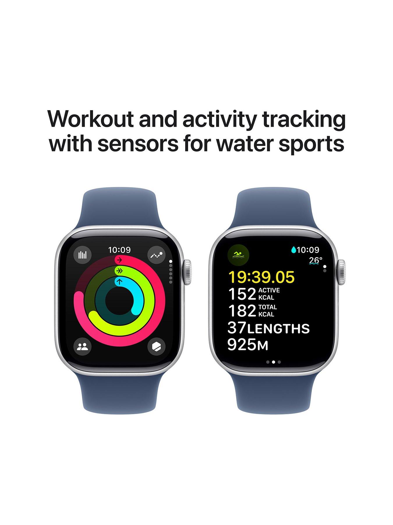 Watch Series 10 GPS Cellular 42mm Silver Aluminium Case with Denim Sport Band S M