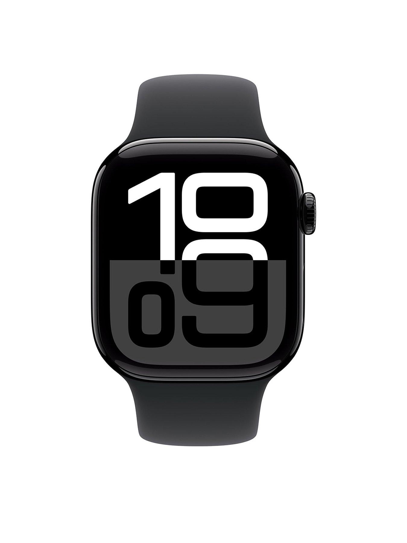 Image 2 of 8 of Apple Watch Series 10 (GPS + Cellular) 42mm Jet Black Aluminium Case with Black Sport Band - M/L