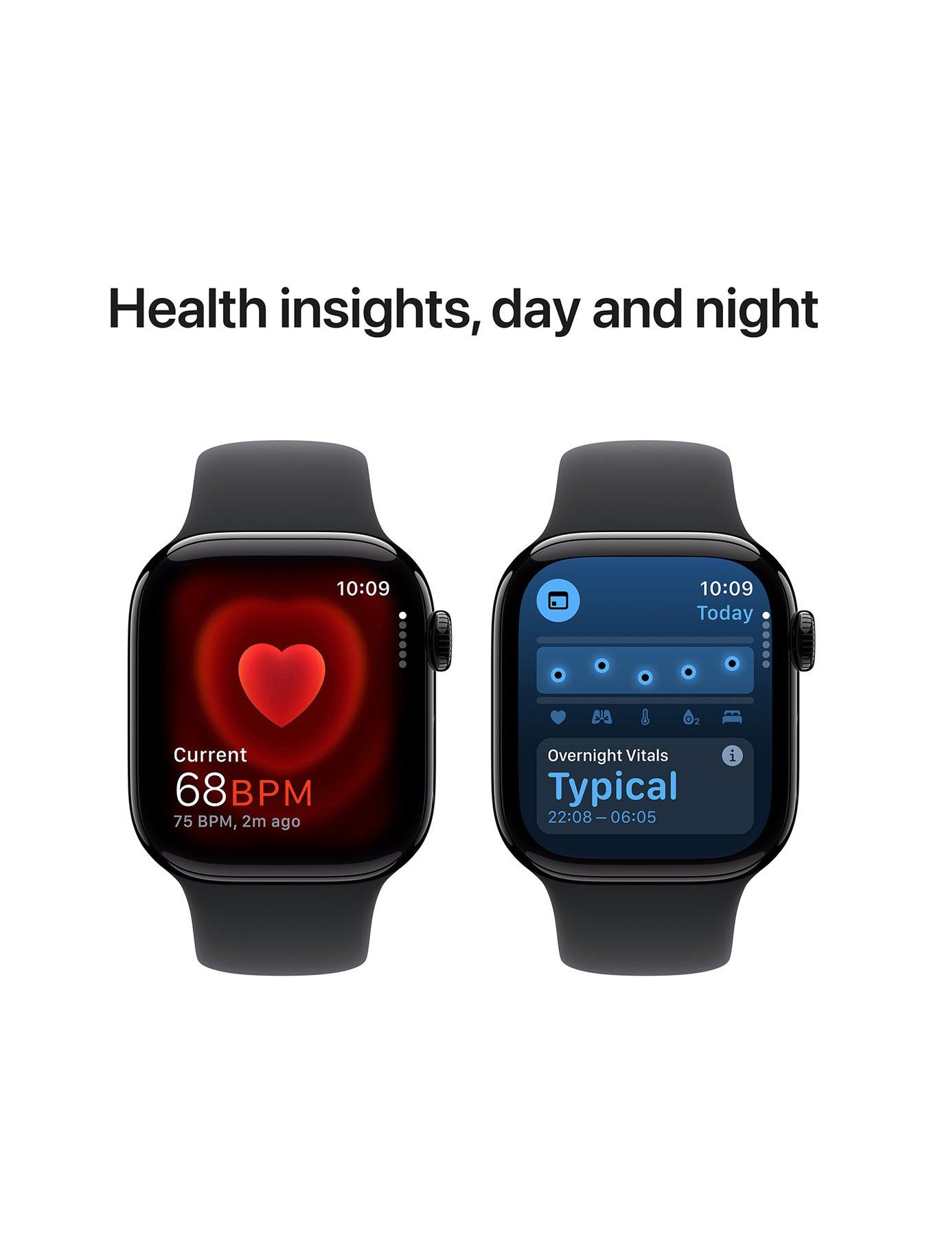 Image 5 of 8 of Apple Watch Series 10 (GPS + Cellular) 42mm Jet Black Aluminium Case with Black Sport Band - M/L