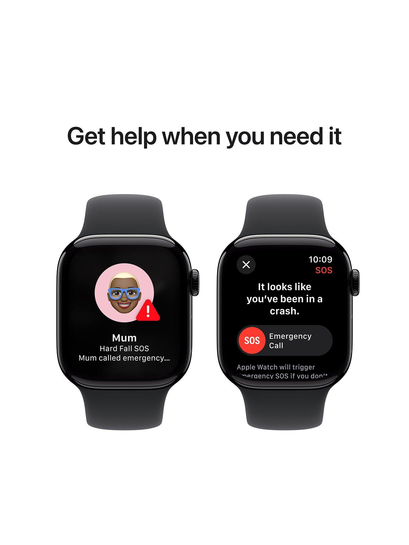 Image 6 of 8 of Apple Watch Series 10 (GPS + Cellular) 42mm Jet Black Aluminium Case with Black Sport Band - M/L