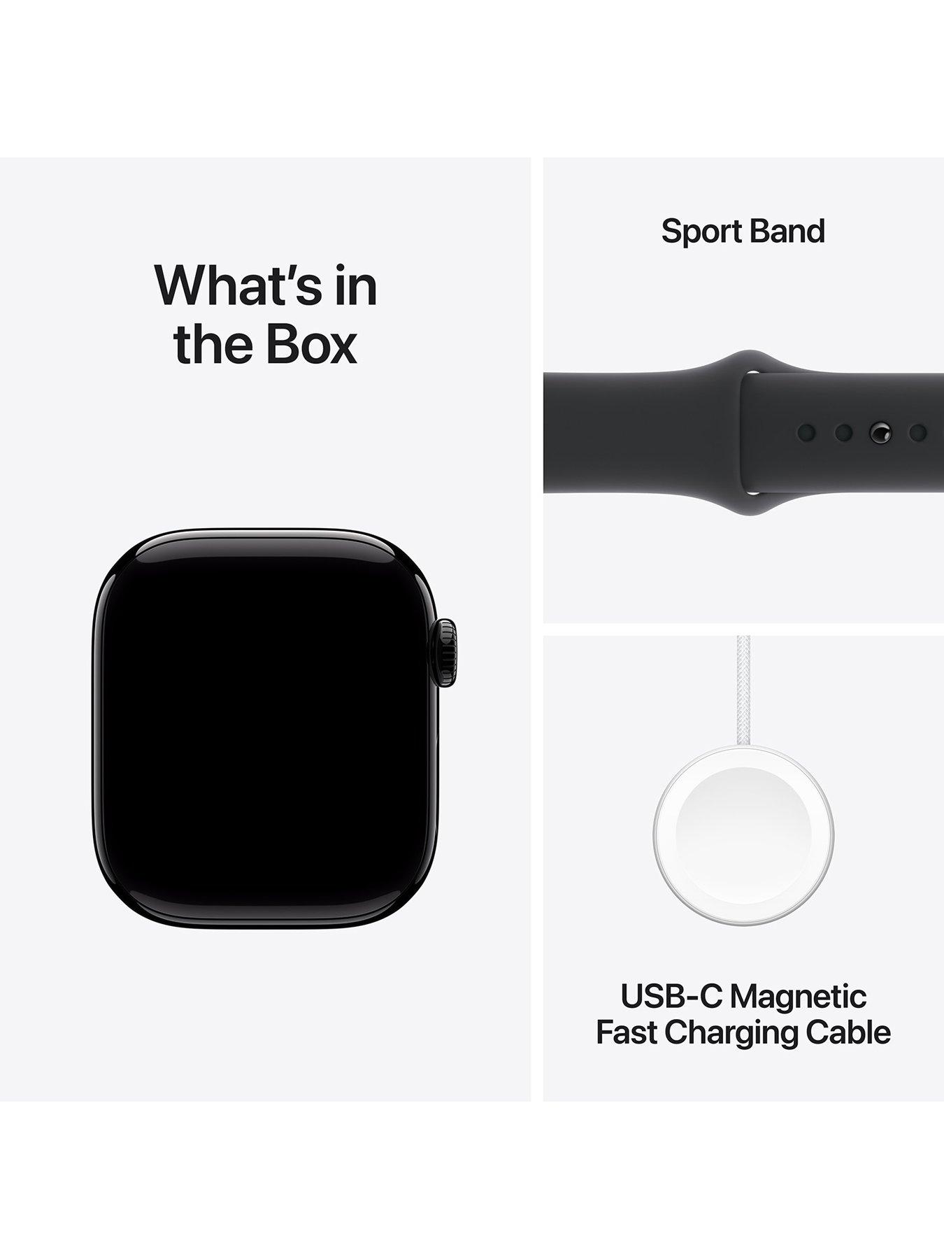 Image 7 of 8 of Apple Watch Series 10 (GPS + Cellular) 42mm Jet Black Aluminium Case with Black Sport Band - M/L