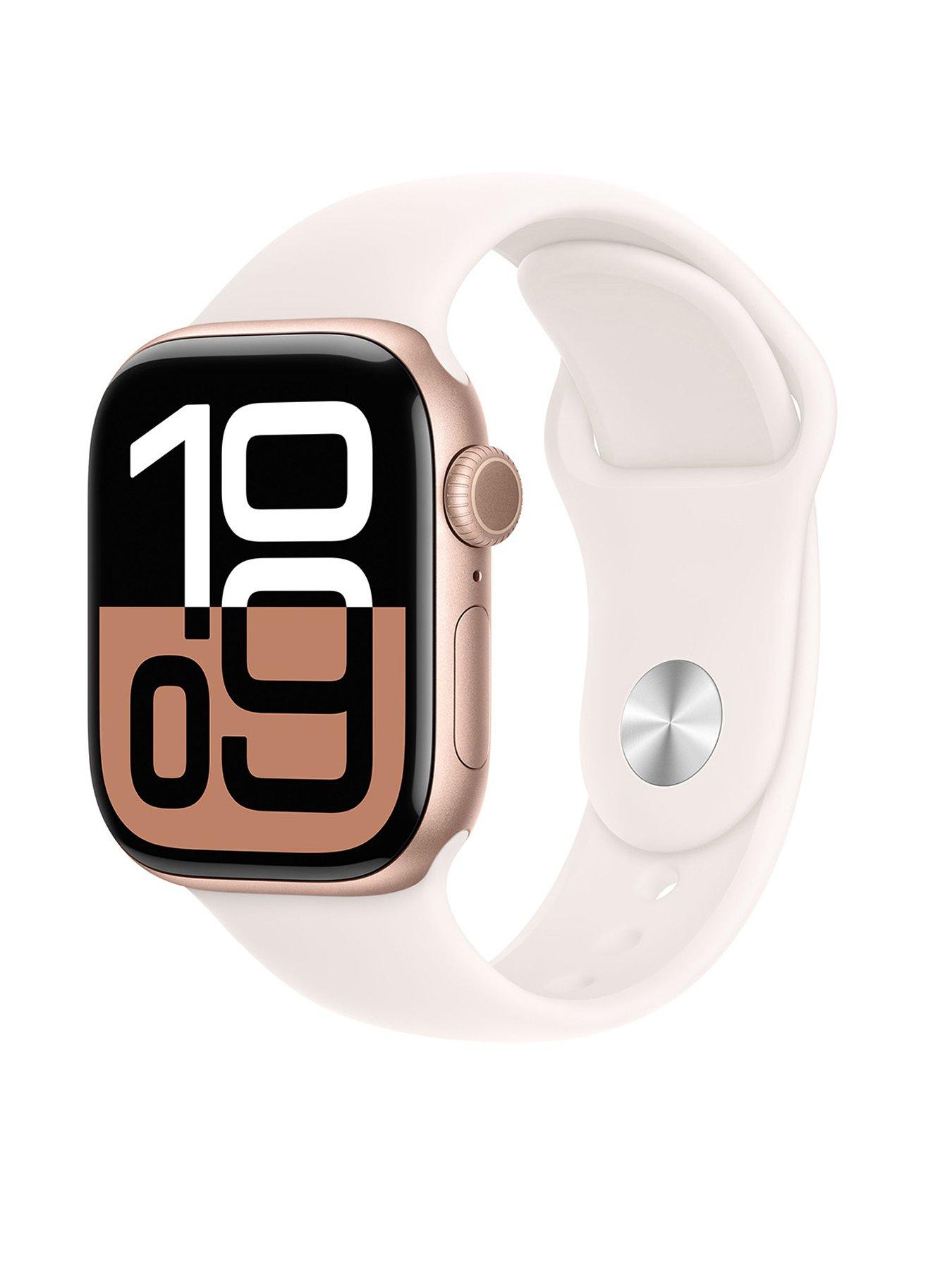 undefined Watch Series 10 (GPS + Cellular), 42mm Rose Gold Aluminium Case with Light Blush Sport Band - M/L