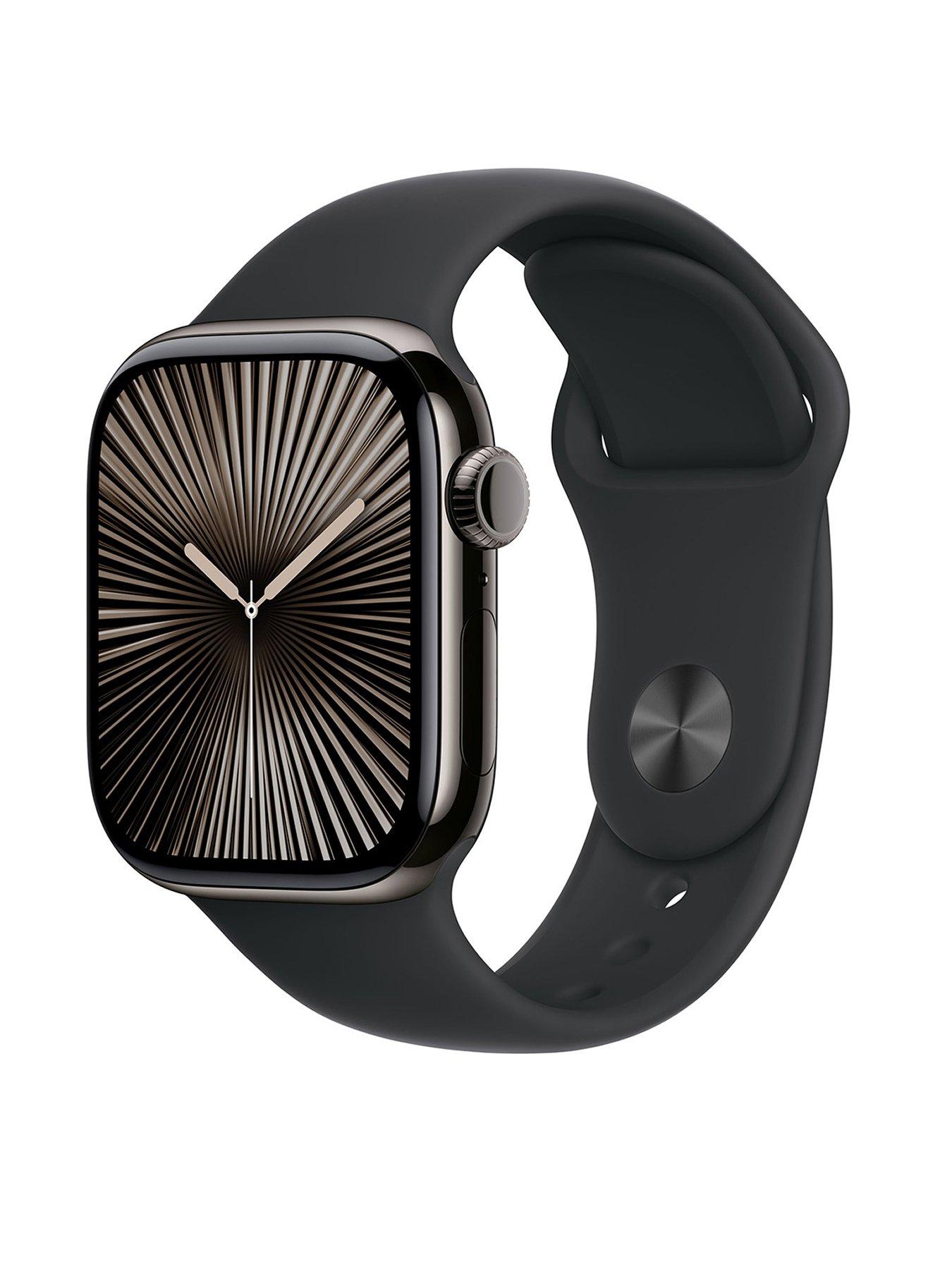 undefined Watch Series 10 (GPS + Cellular), 42mm Slate Titanium Case with Black Sport Band - M/L