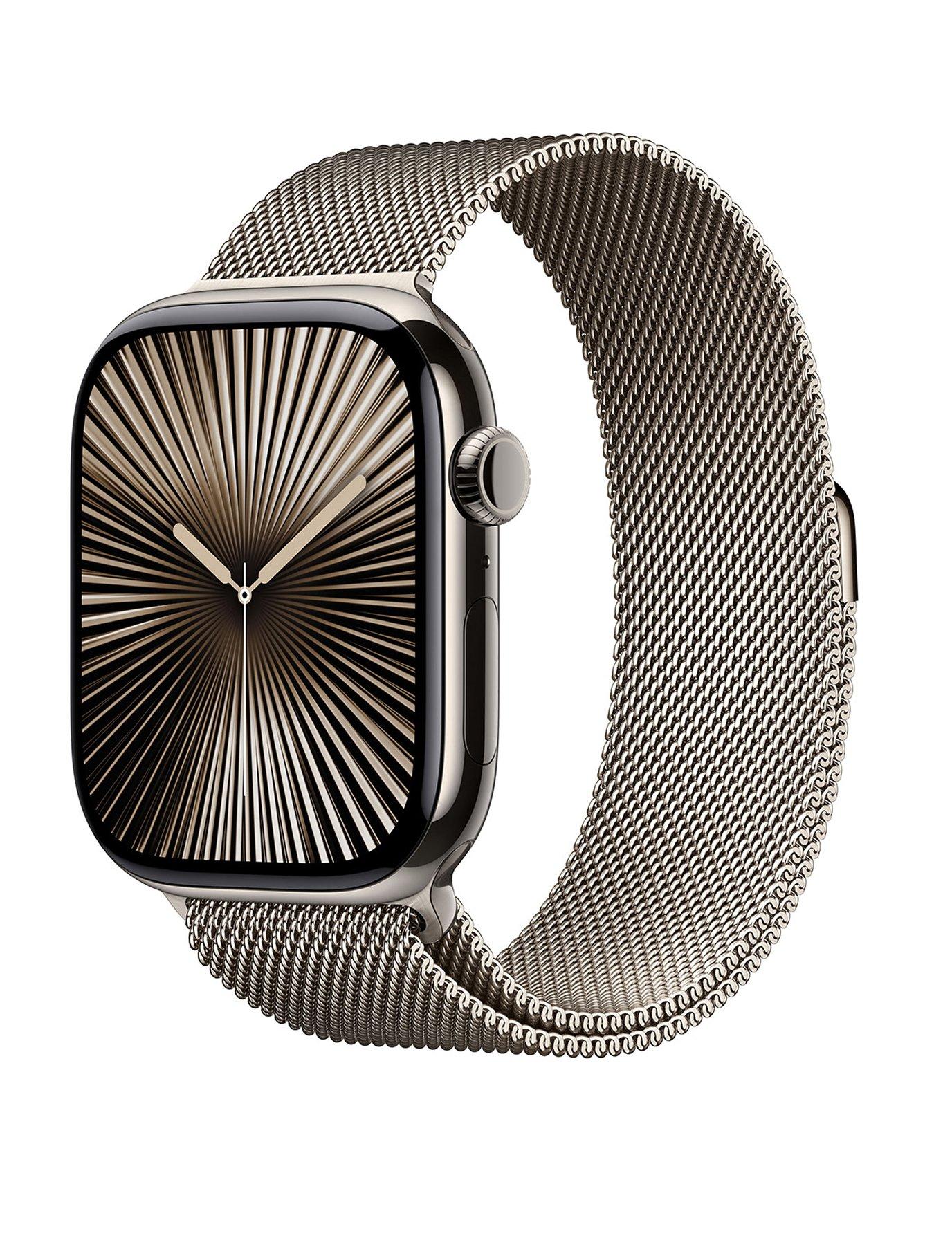 undefined Watch Series 10 (GPS + Cellular), 46mm Natural Titanium Case with Natural Milanese Loop - M/L