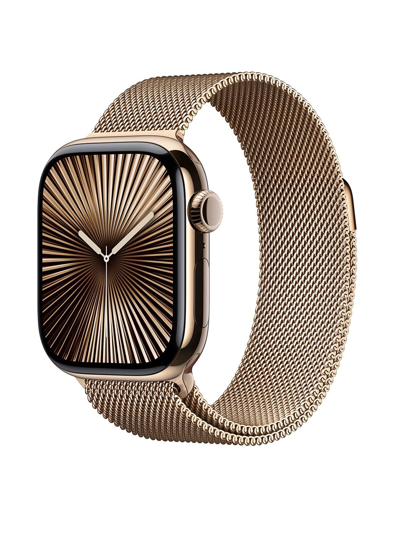 undefined Watch Series 10 (GPS + Cellular), 42mm Gold Titanium Case with Gold Milanese Loop