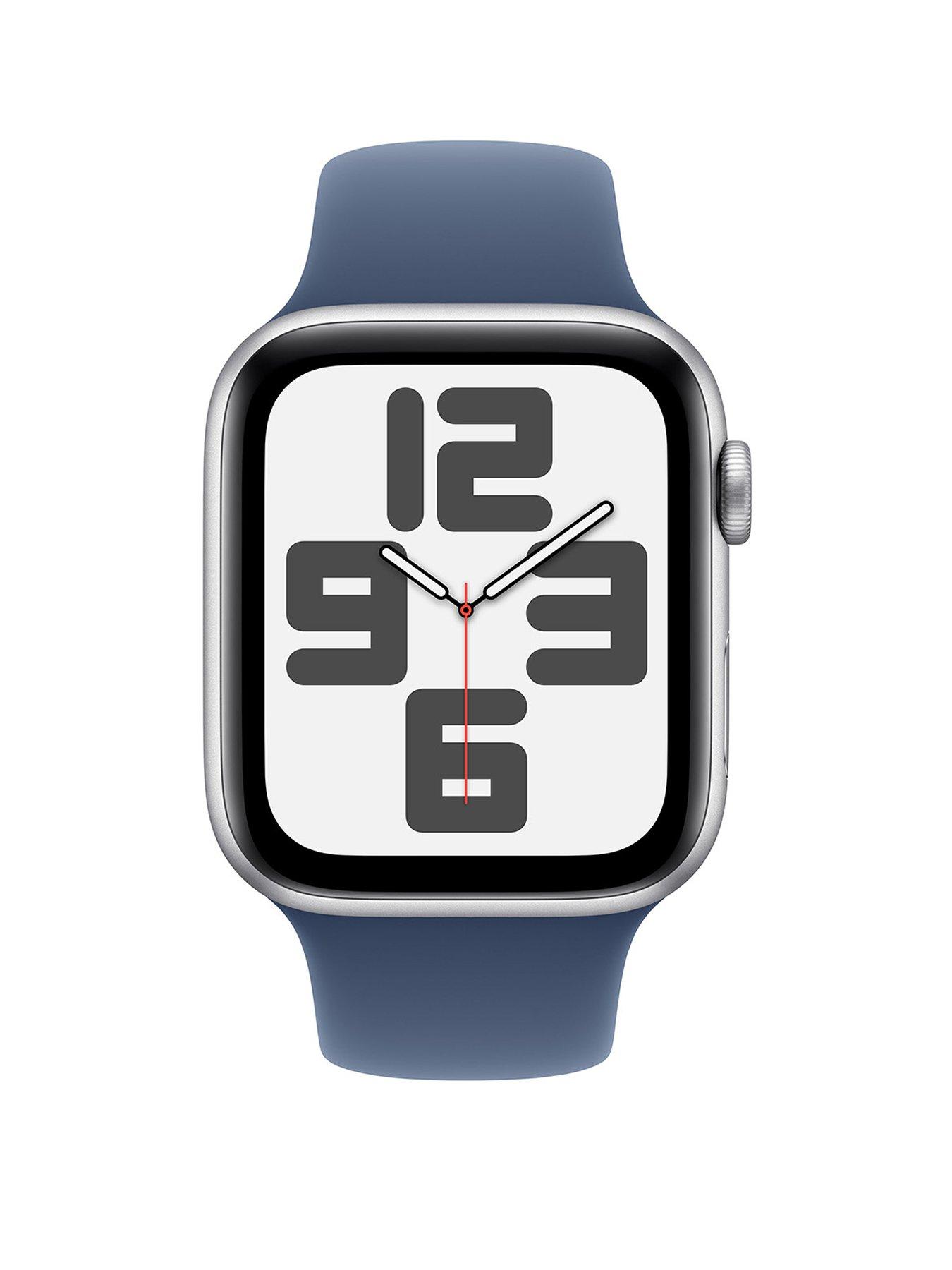 Image 2 of 7 of Apple Watch SE (GPS, 2024) 40mm&nbsp;Silver Aluminium Case with Denim Sport Band - S/M