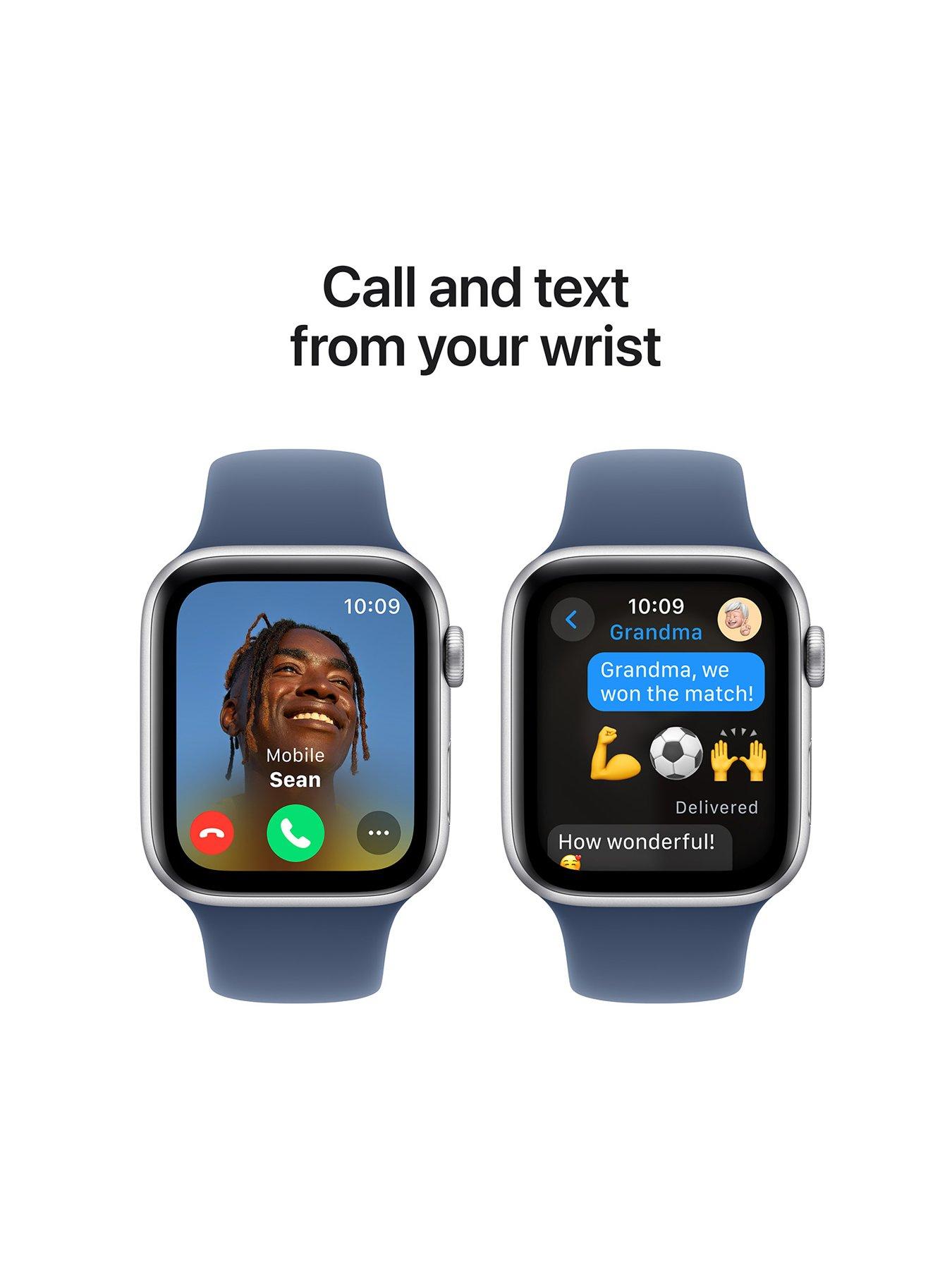 Image 4 of 7 of Apple Watch SE (GPS, 2024) 40mm&nbsp;Silver Aluminium Case with Denim Sport Band - S/M