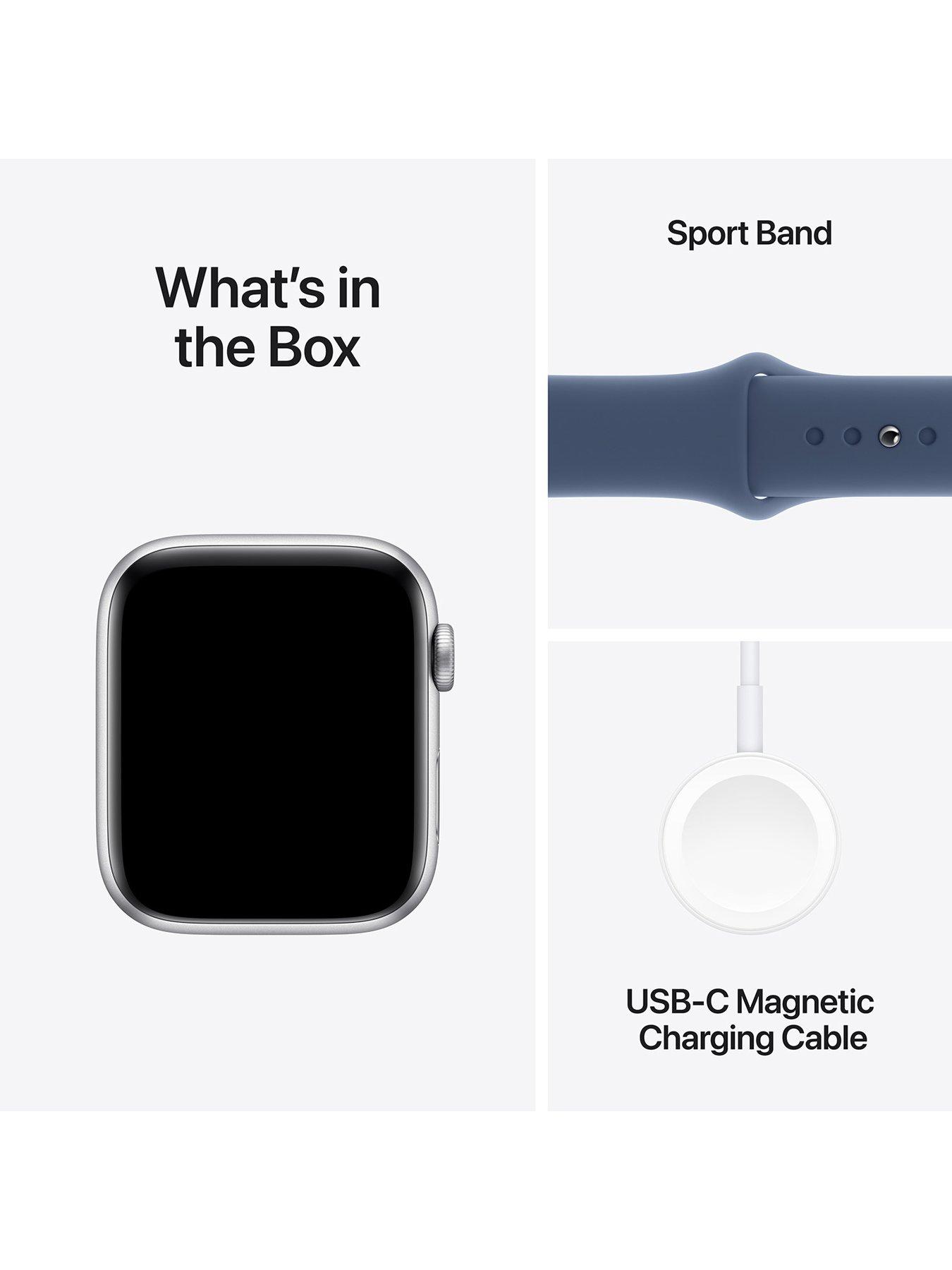 Image 7 of 7 of Apple Watch SE (GPS, 2024) 40mm&nbsp;Silver Aluminium Case with Denim Sport Band - S/M