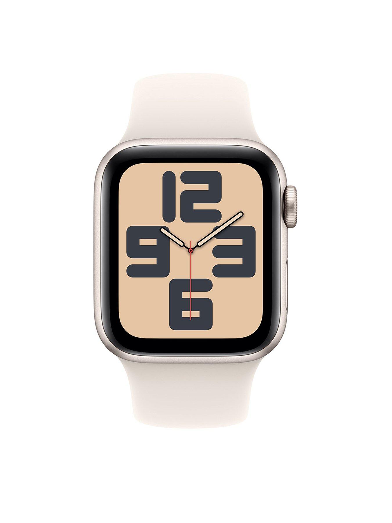 Image 2 of 7 of Apple Watch SE (GPS, 2024) 40mm Starlight Aluminium Case with Starlight Sport Band - S/M