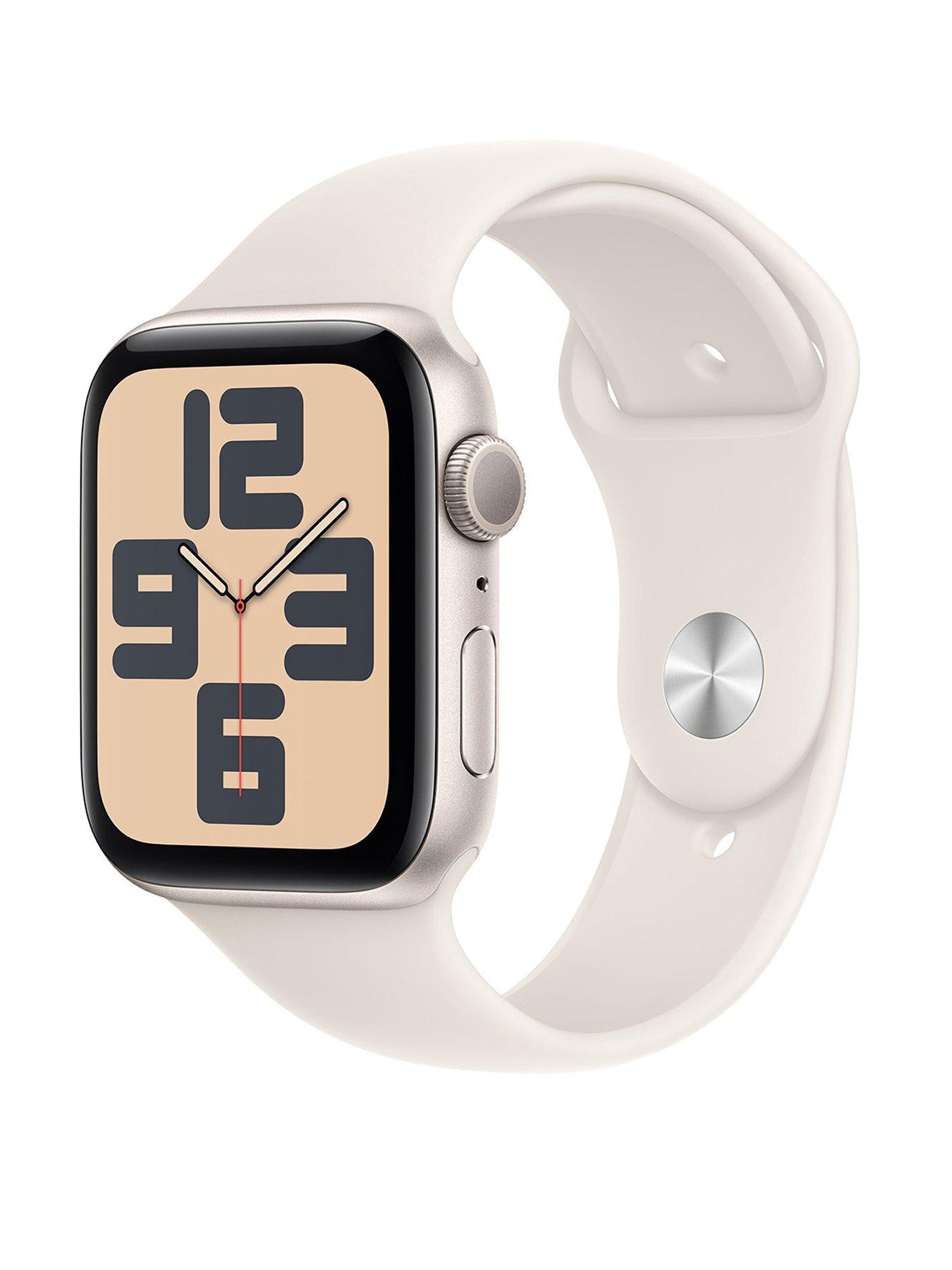 Image 1 of 7 of Apple Watch SE (GPS, 2024) 40mm Starlight Aluminium Case with Starlight Sport Band - M/L