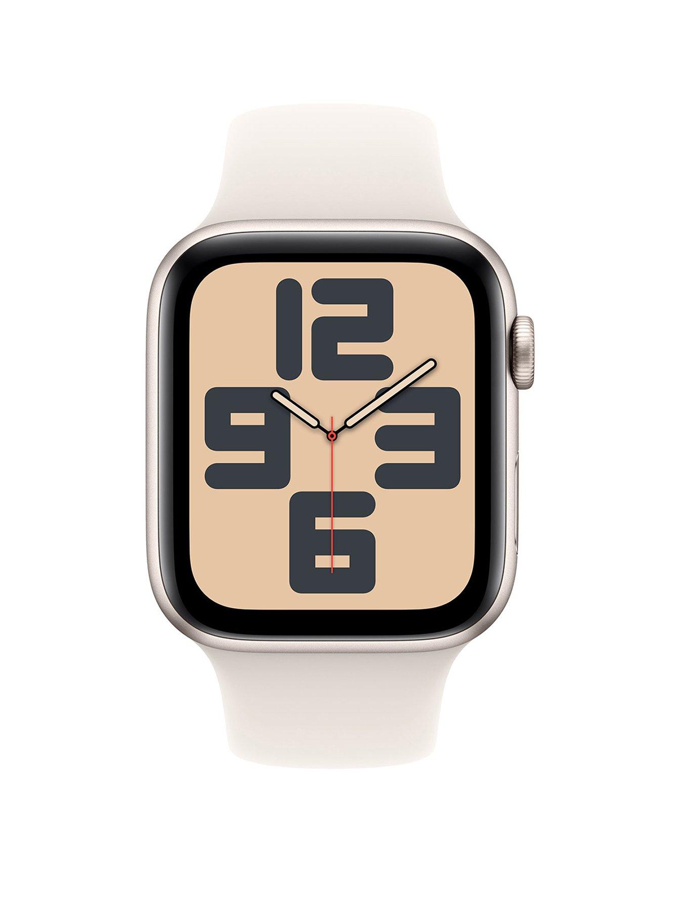 Image 2 of 7 of Apple Watch SE (GPS, 2024) 40mm Starlight Aluminium Case with Starlight Sport Band - M/L