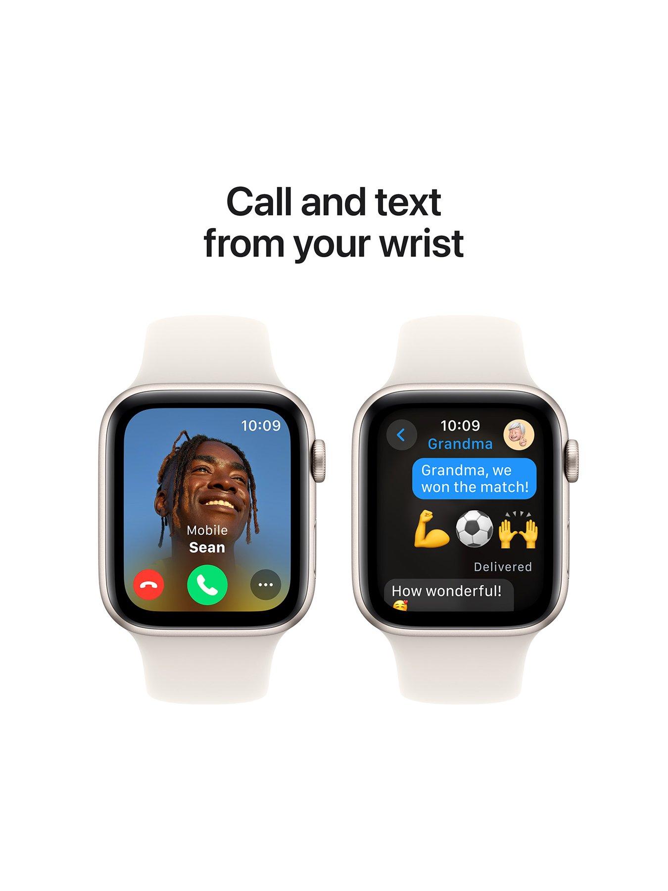 Image 4 of 7 of Apple Watch SE (GPS, 2024) 40mm Starlight Aluminium Case with Starlight Sport Band - M/L