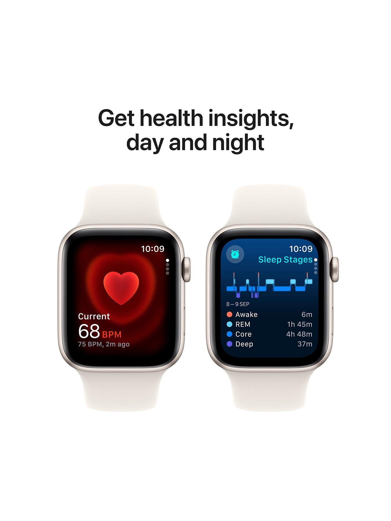 Image 5 of 7 of Apple Watch SE (GPS, 2024) 40mm Starlight Aluminium Case with Starlight Sport Band - M/L