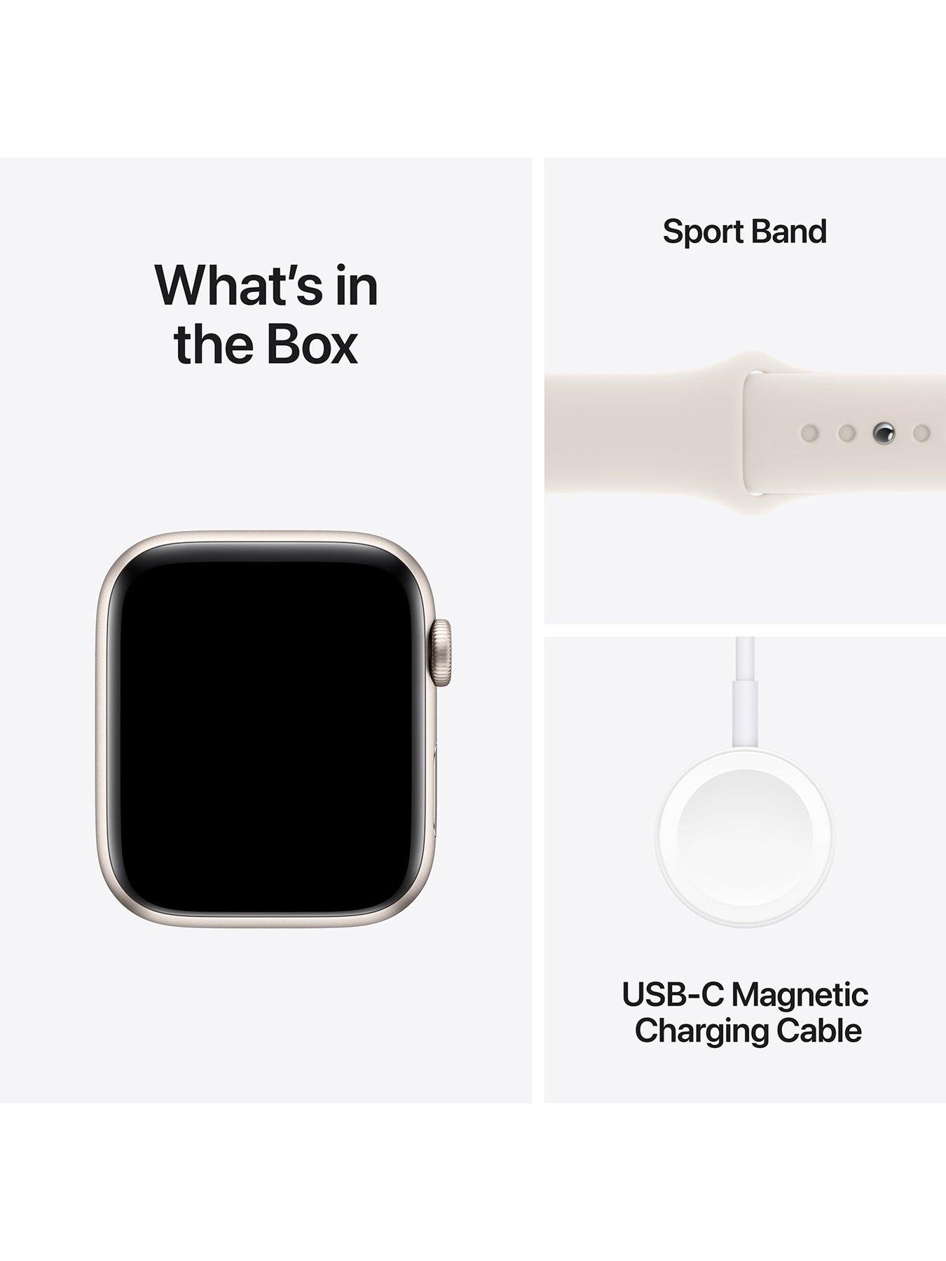 Image 7 of 7 of Apple Watch SE (GPS, 2024) 40mm Starlight Aluminium Case with Starlight Sport Band - M/L