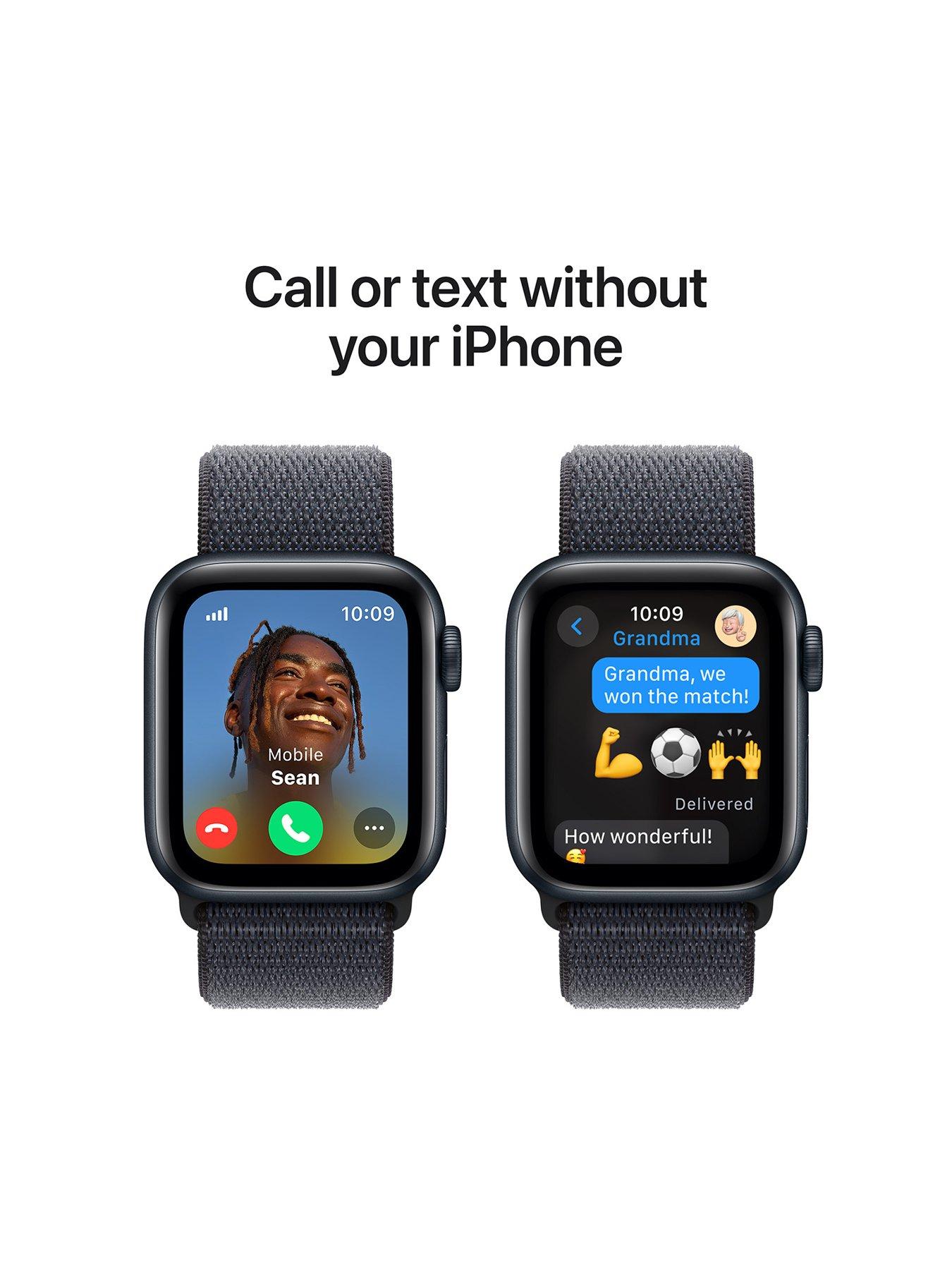 Image 4 of 7 of Apple Watch SE (GPS + Cellular, 2024) 40mm&nbsp;Midnight Aluminium Case with Ink Sport Loop