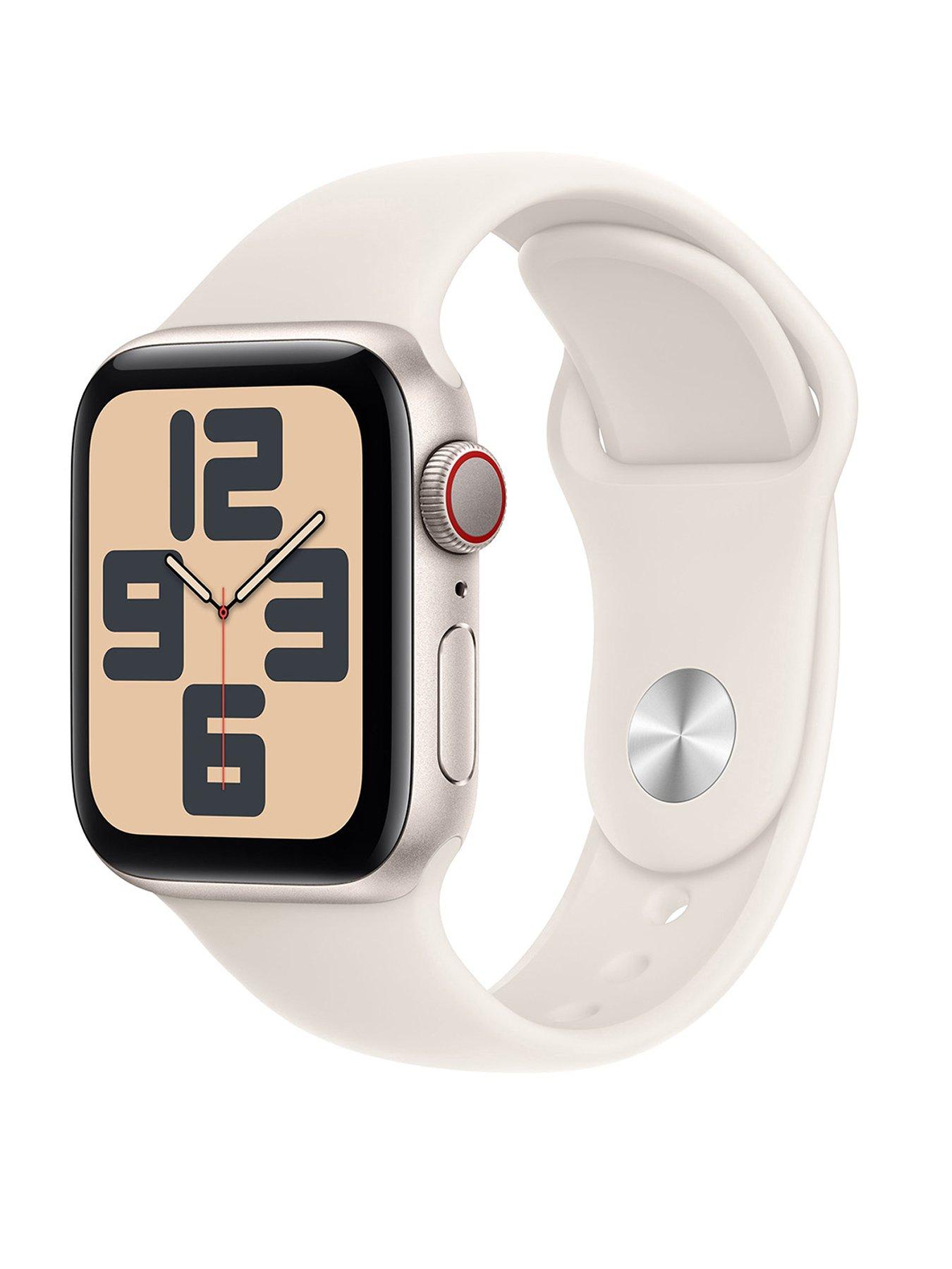 Image of Apple Watch SE (GPS + Cellular, 2024) 40mm Starlight Aluminium Case with Starlight Sport Band - S/M