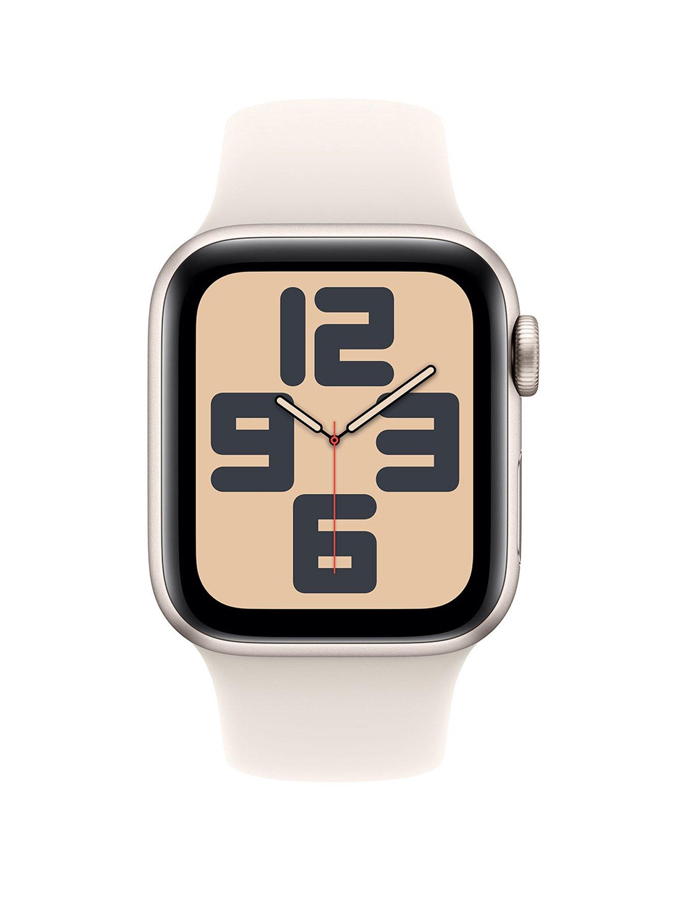 Image 2 of 7 of Apple Watch SE (GPS + Cellular, 2024)&nbsp;Starlight Aluminium Case with Starlight Sport Band