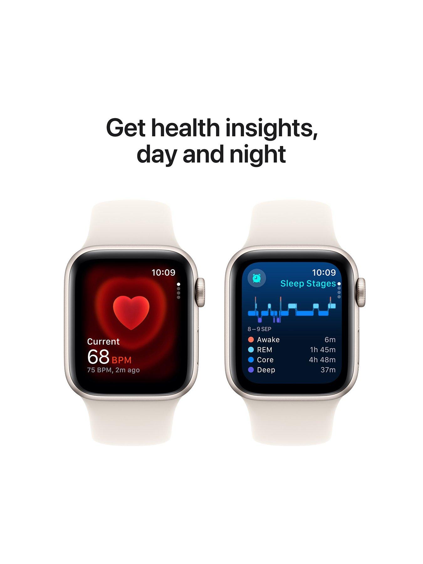 Image 5 of 7 of Apple Watch SE (GPS + Cellular, 2024)&nbsp;Starlight Aluminium Case with Starlight Sport Band