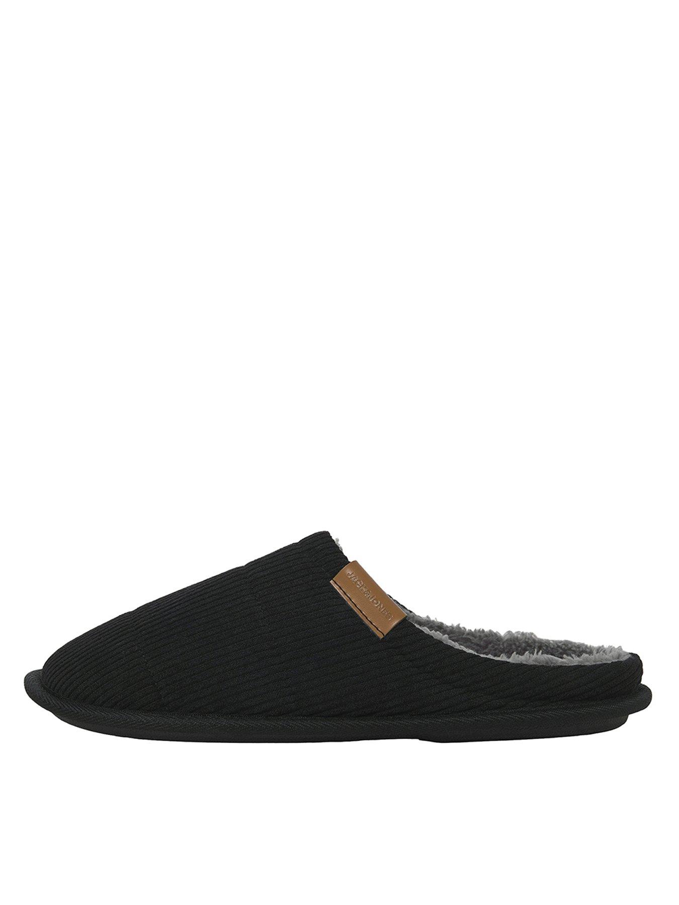 Chaussons Mules Jack & Jones Pour Homme - Microfibre Anthracite - Semelle Caoutchouc - Confort - 6